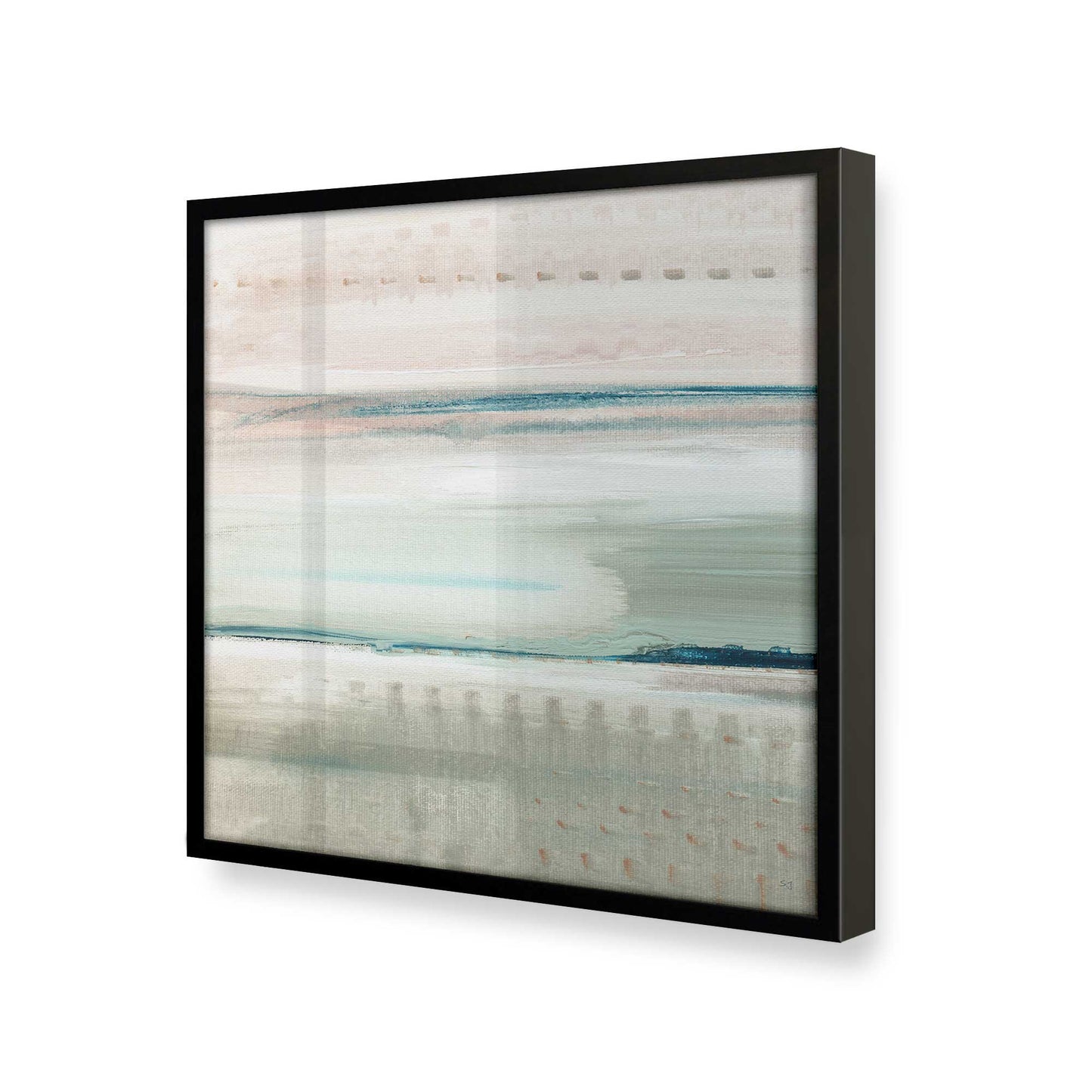 [Color:Satin Black], Picture of art in a Satin Black frame at an angle