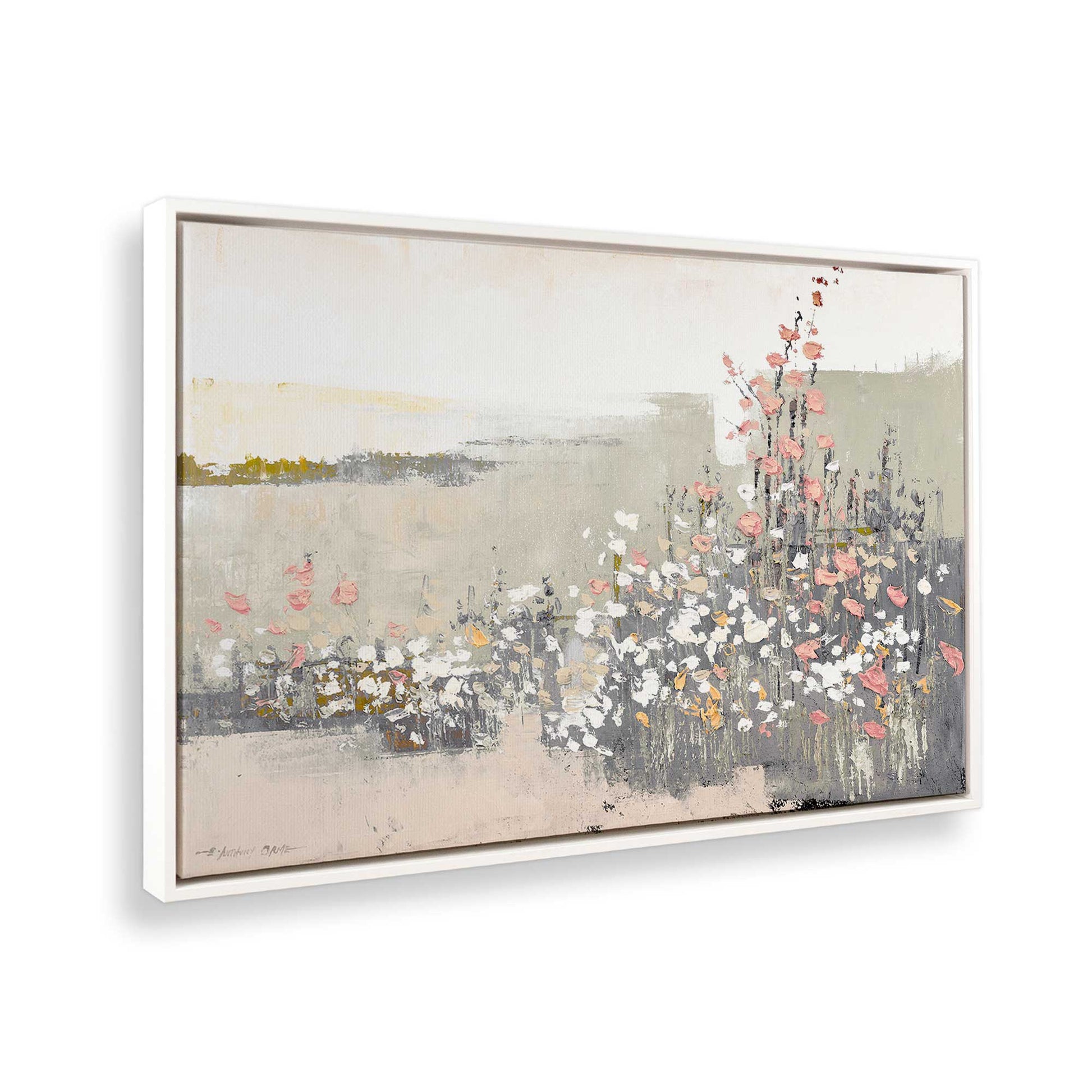[Color:Opaque White], Picture of art in a White frame at an angle