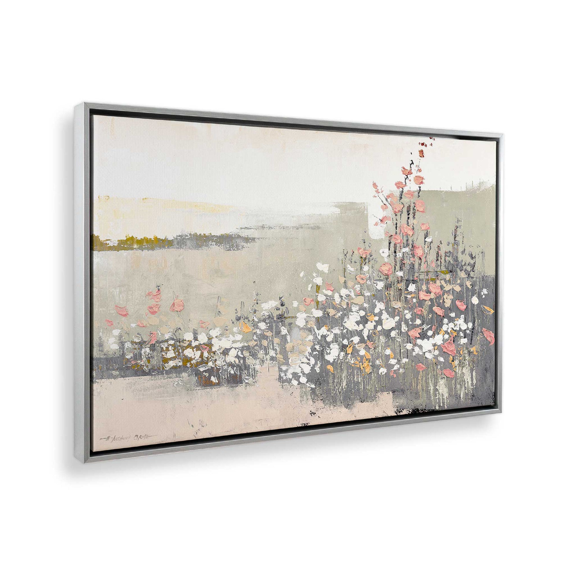 [Color:Polished Chrome], Picture of art in a Polished Chrome frame at an angle