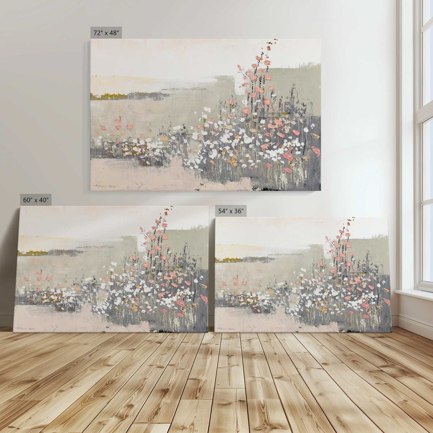 [Color:Stretched Canvas], Image showing the size comparisons