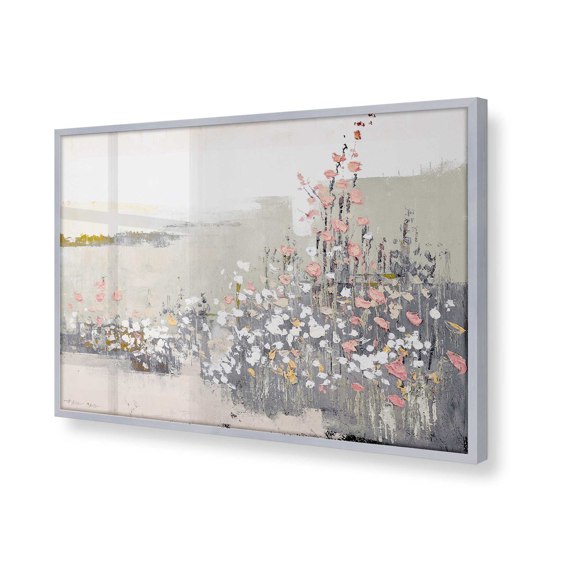 [Color:Polished Chrome], Picture of art in a Polished Chrome frame at an angle