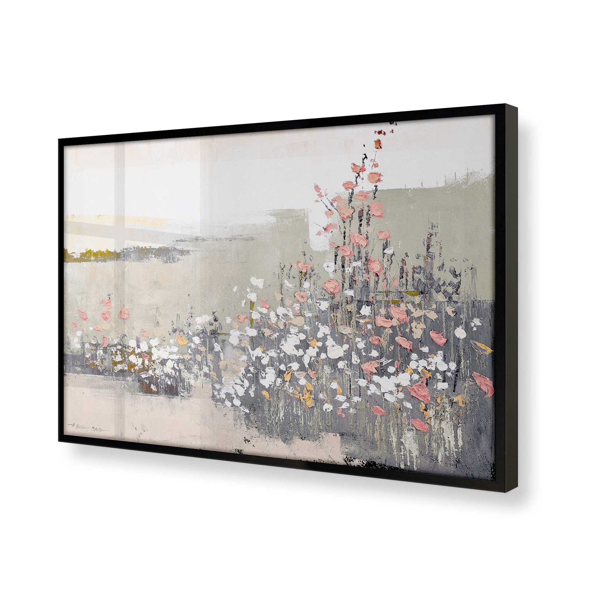 [Color:Satin Black], Picture of art in a Satin Black frame at an angle