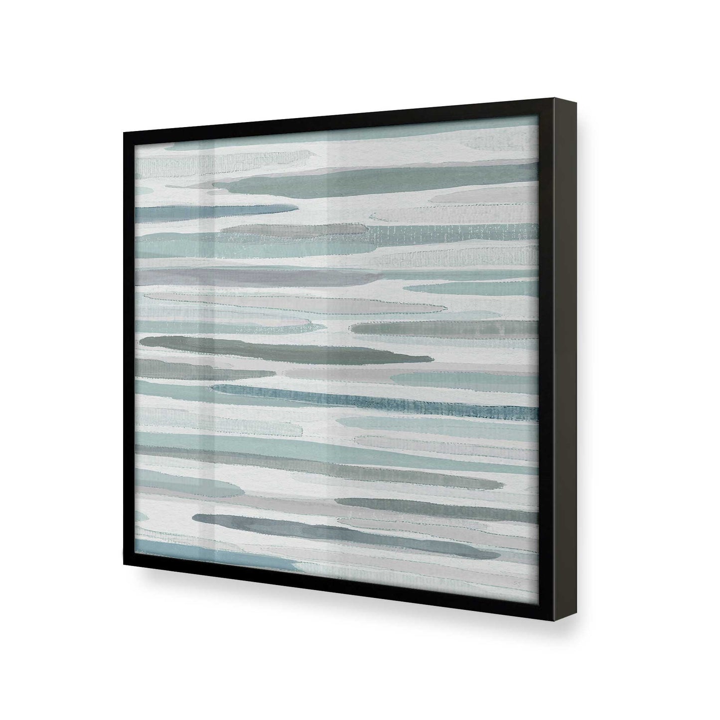 [Color:Satin Black], Picture of art in a Satin Black frame at an angle