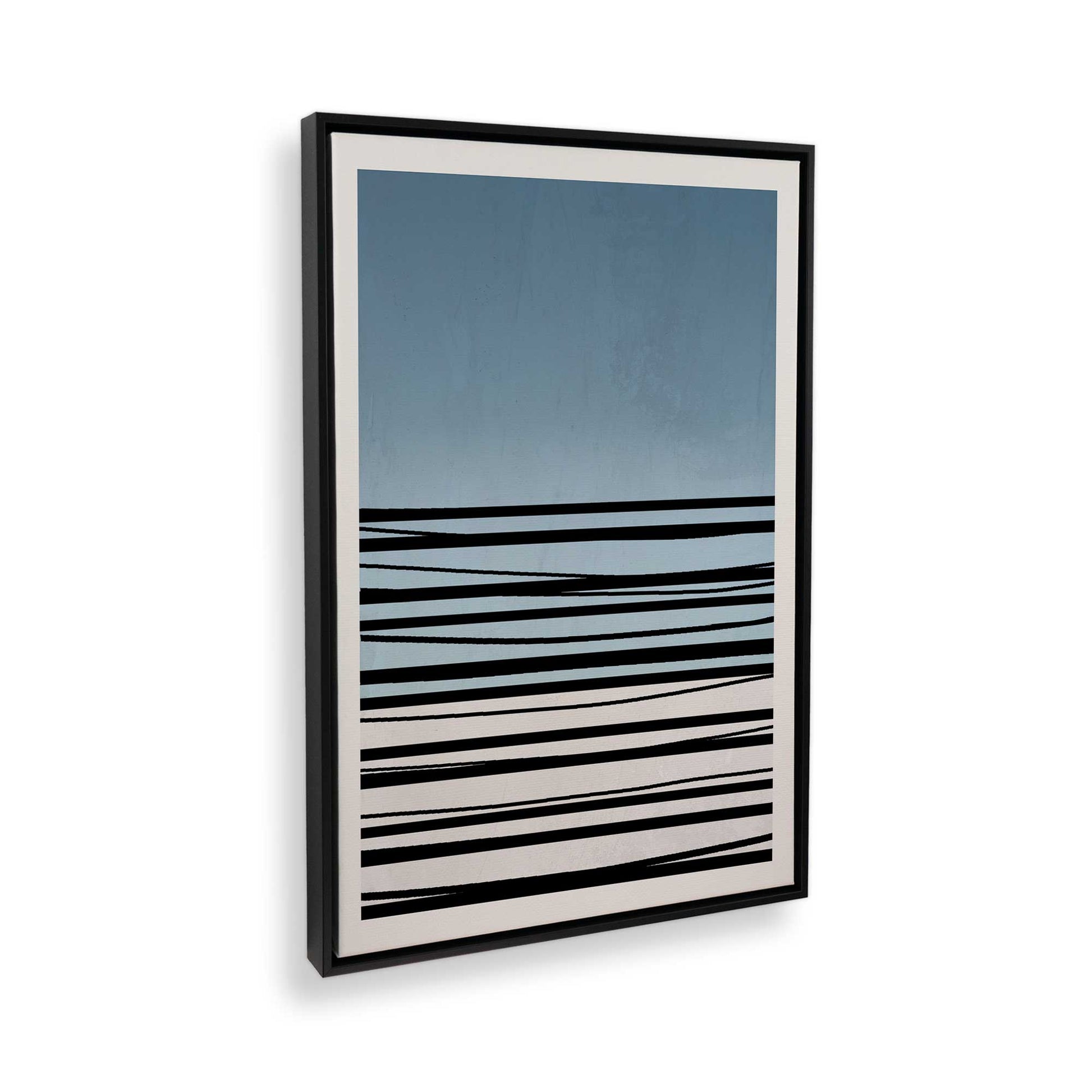 [Color:Satin Black], Picture of art in a Satin Black frame at an angle