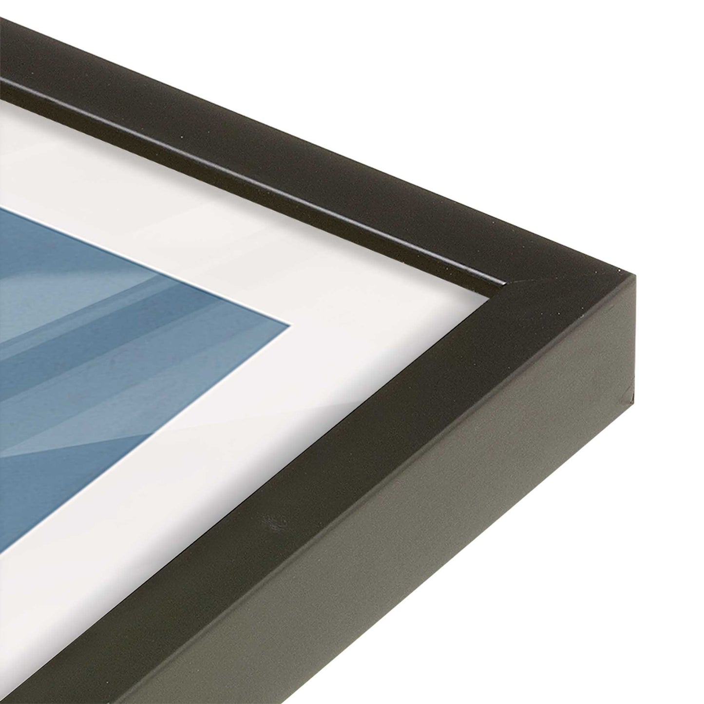 [Color:Satin Black], Picture of art in a Satin Black frame of the corner