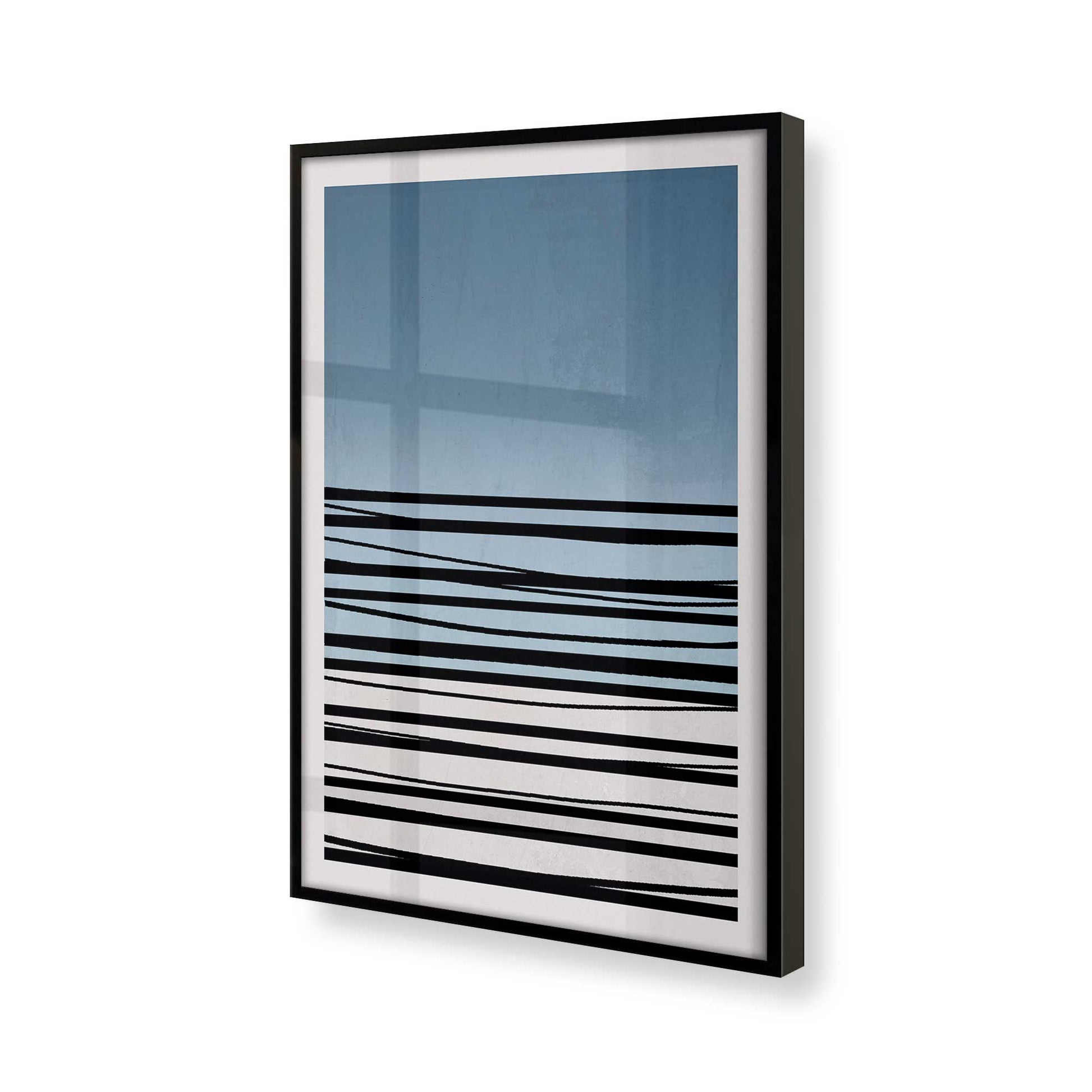 [Color:Satin Black], Picture of art in a Satin Black frame at an angle