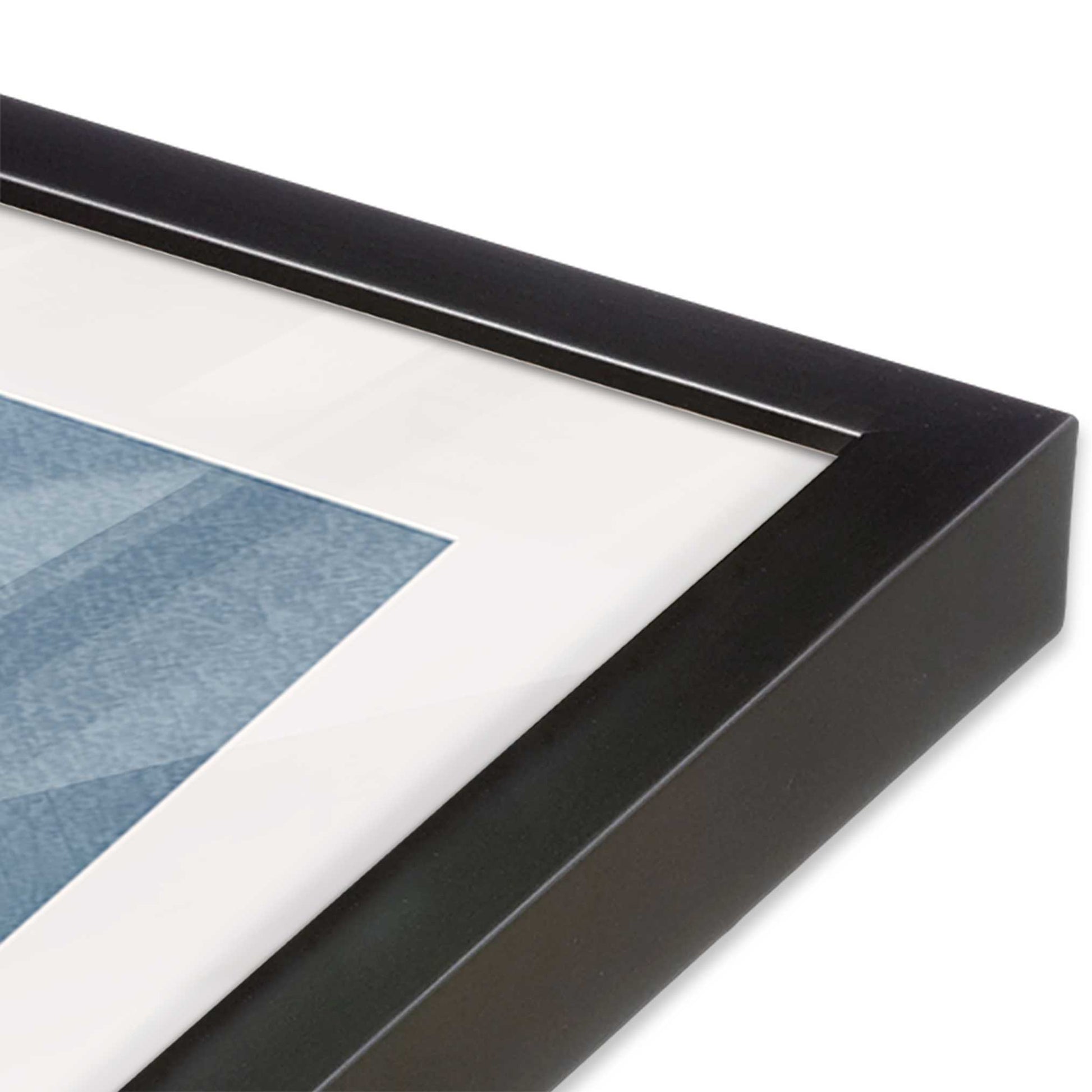 [Color:Satin Black], Picture of art in a Satin Black frame of the corner