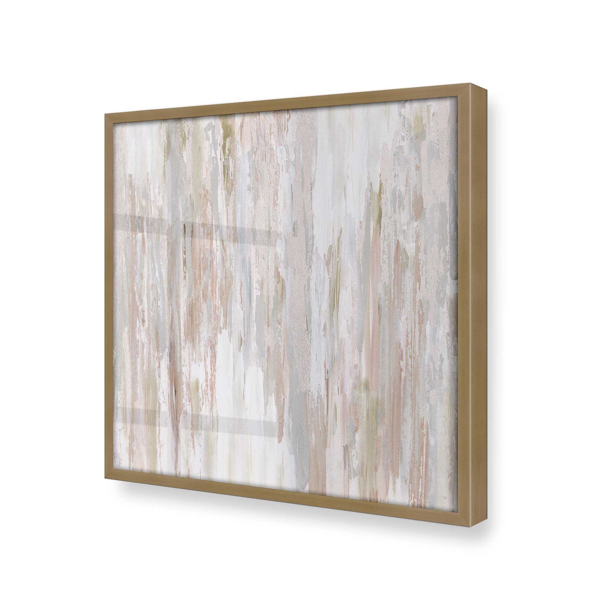 [Color:Brushed Gold], Picture of art in a Brushed Gold frame at an angle