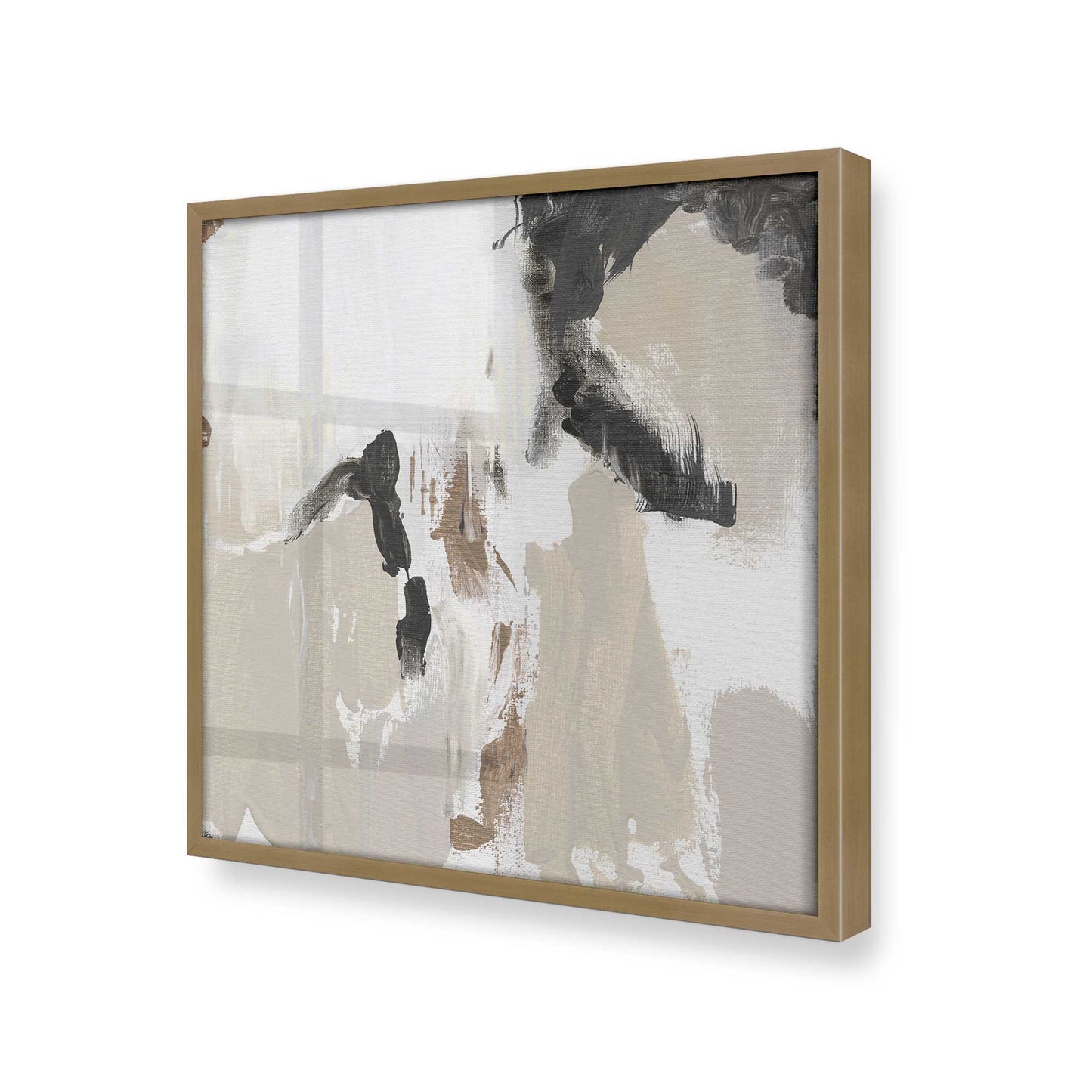 [Color:Brushed Gold], Picture of art in a Brushed Gold frame at an angle