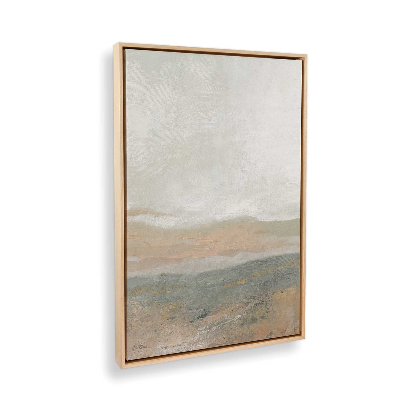 [Color:American Maple], Picture of art in a American Maple frame at an angle