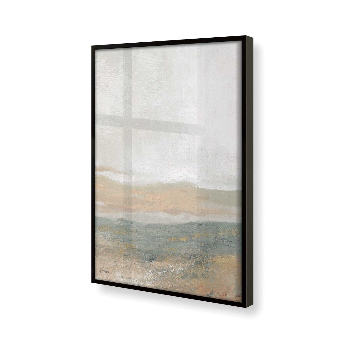 [Color:Satin Black], Picture of art in a Satin Black frame at an angle