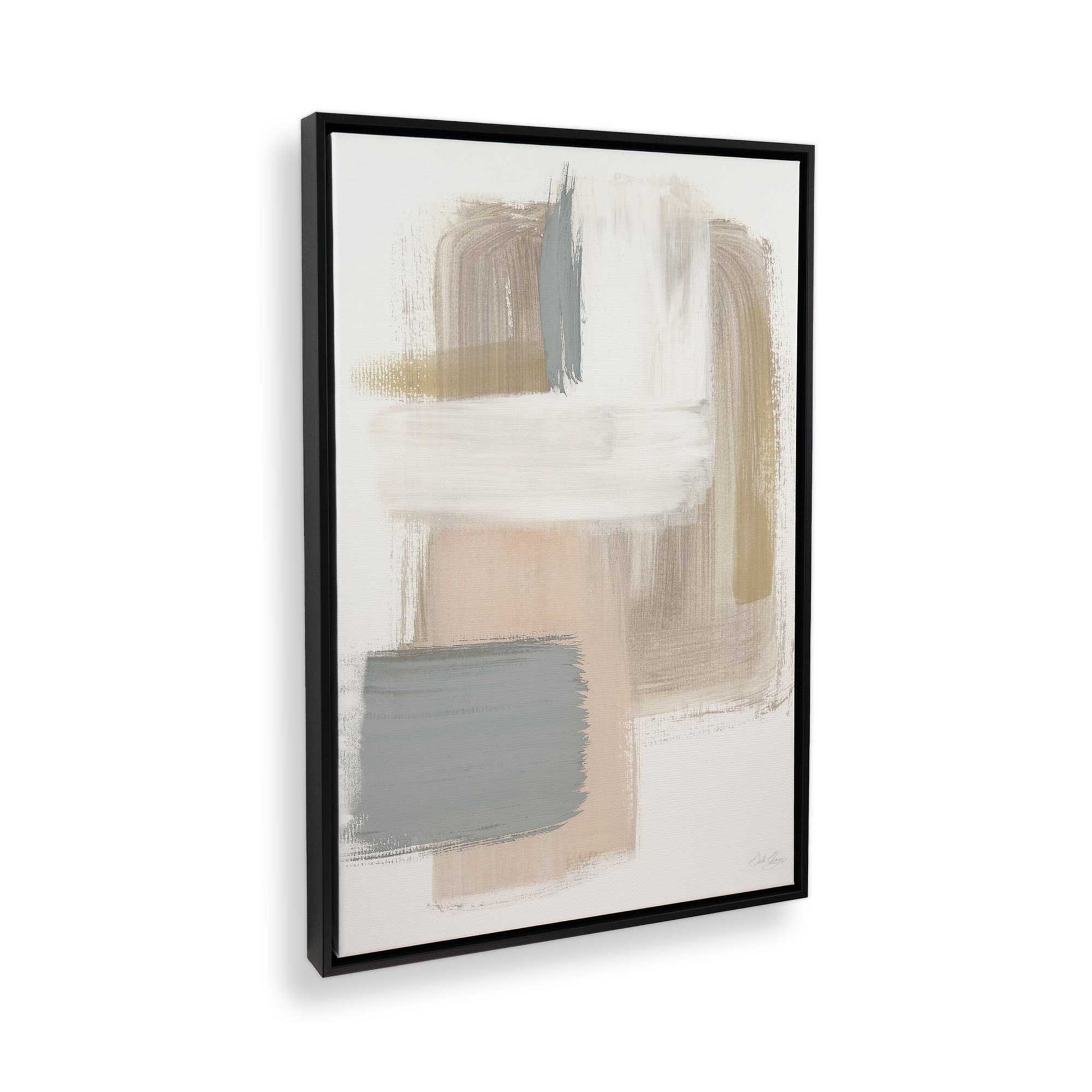 [Color:Satin Black], Picture of art in a Satin Black frame at an angle