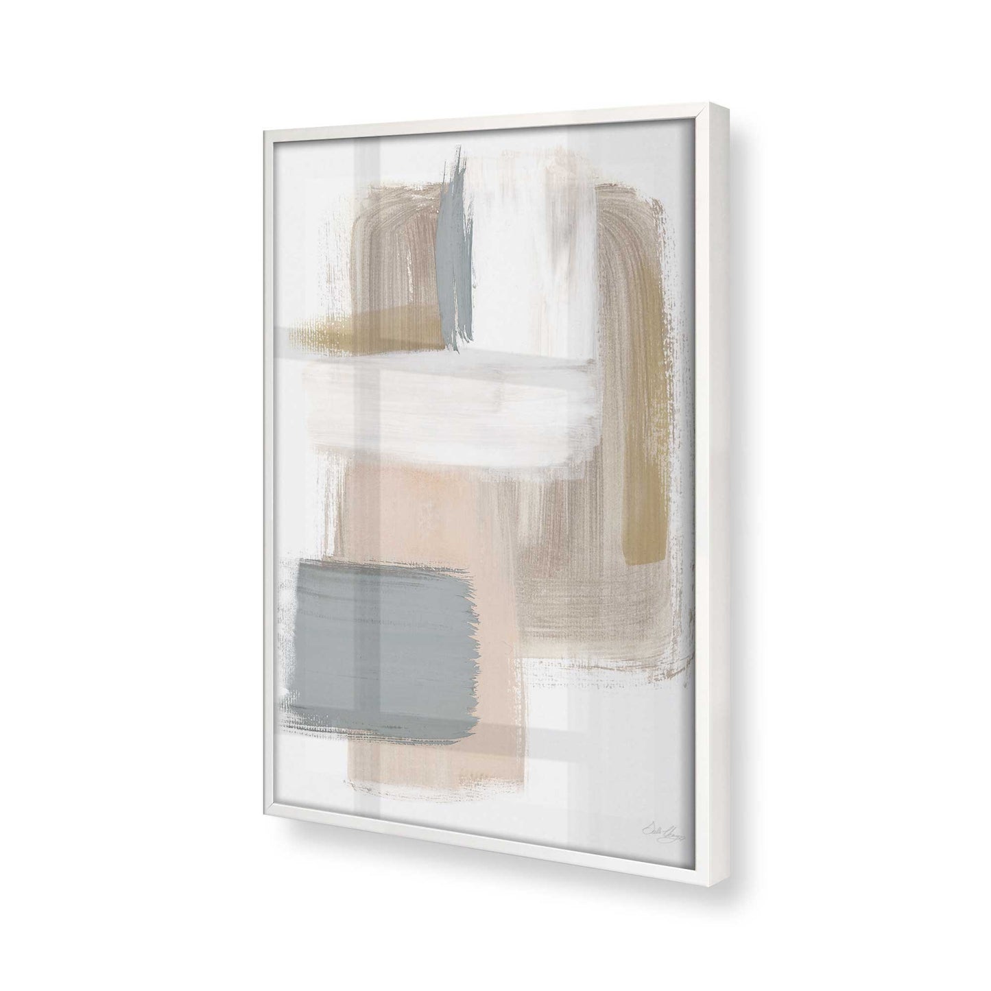 [Color:Opaque White], Picture of art in a Opaque White frame at an angle