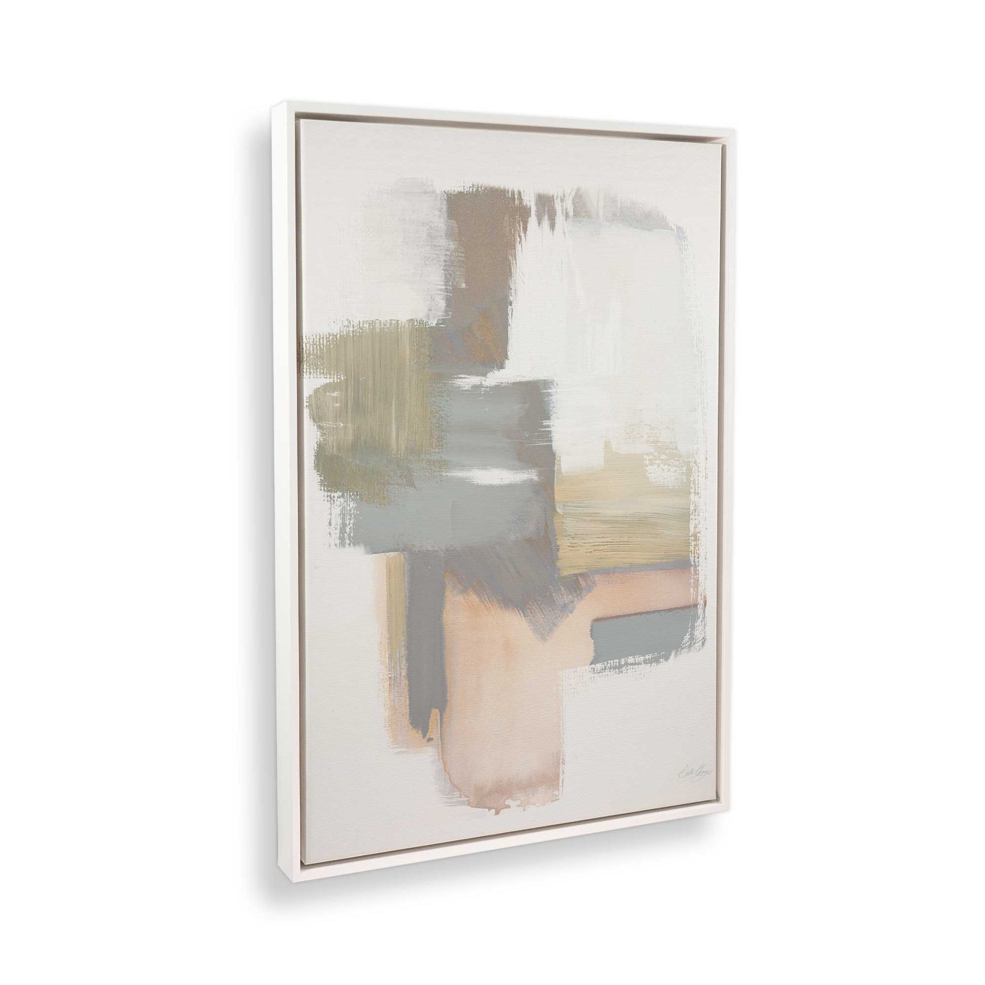 [Color:Opaque White], Picture of art in a White frame at an angle