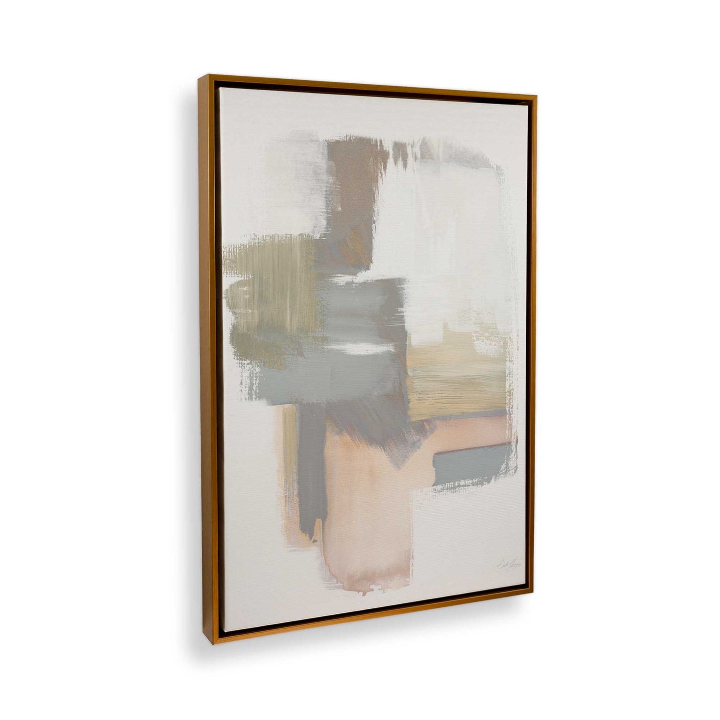 [Color:Polished Gold], Picture of art in a Polished Gold frame at an angle