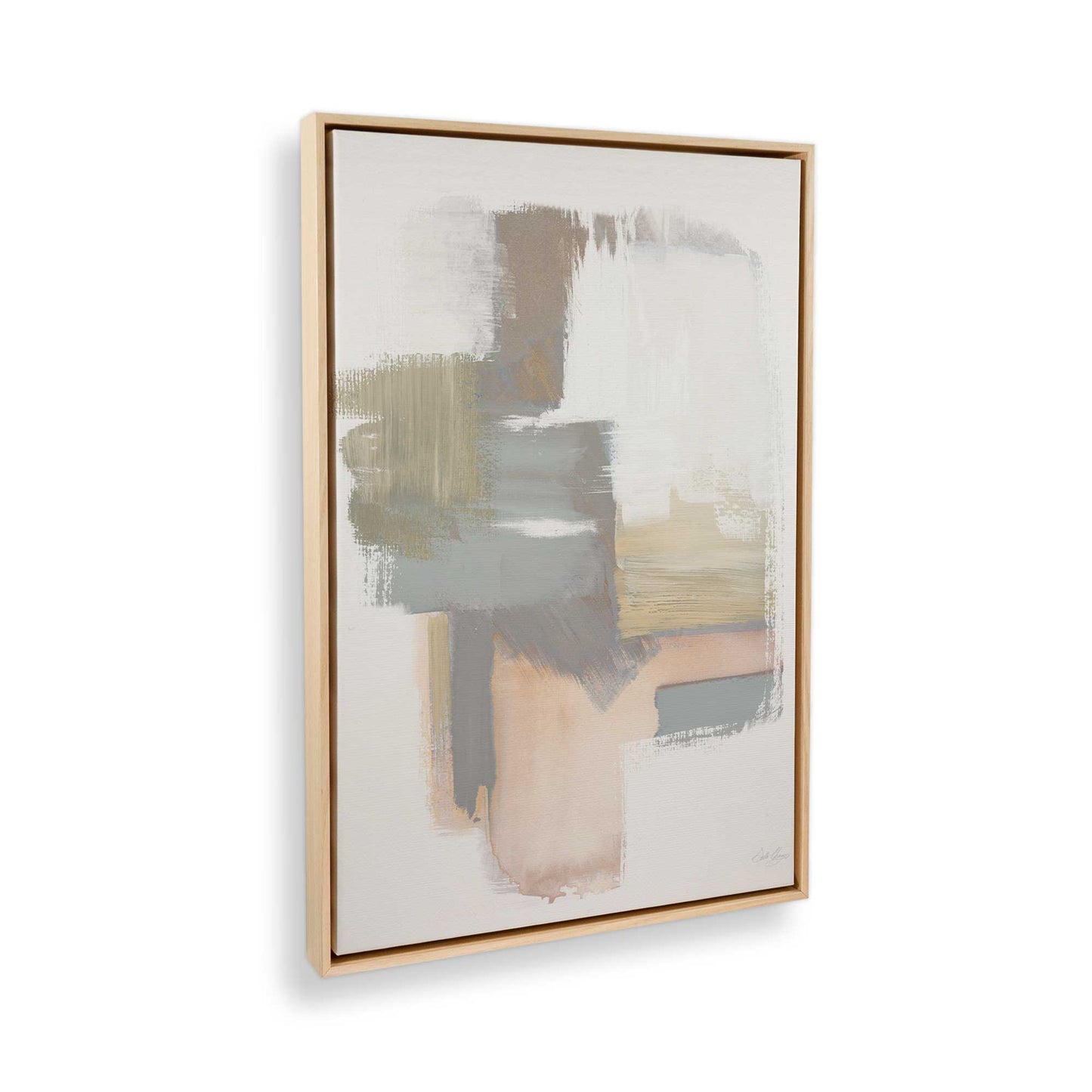 [Color:American Maple], Picture of art in a American Maple frame at an angle