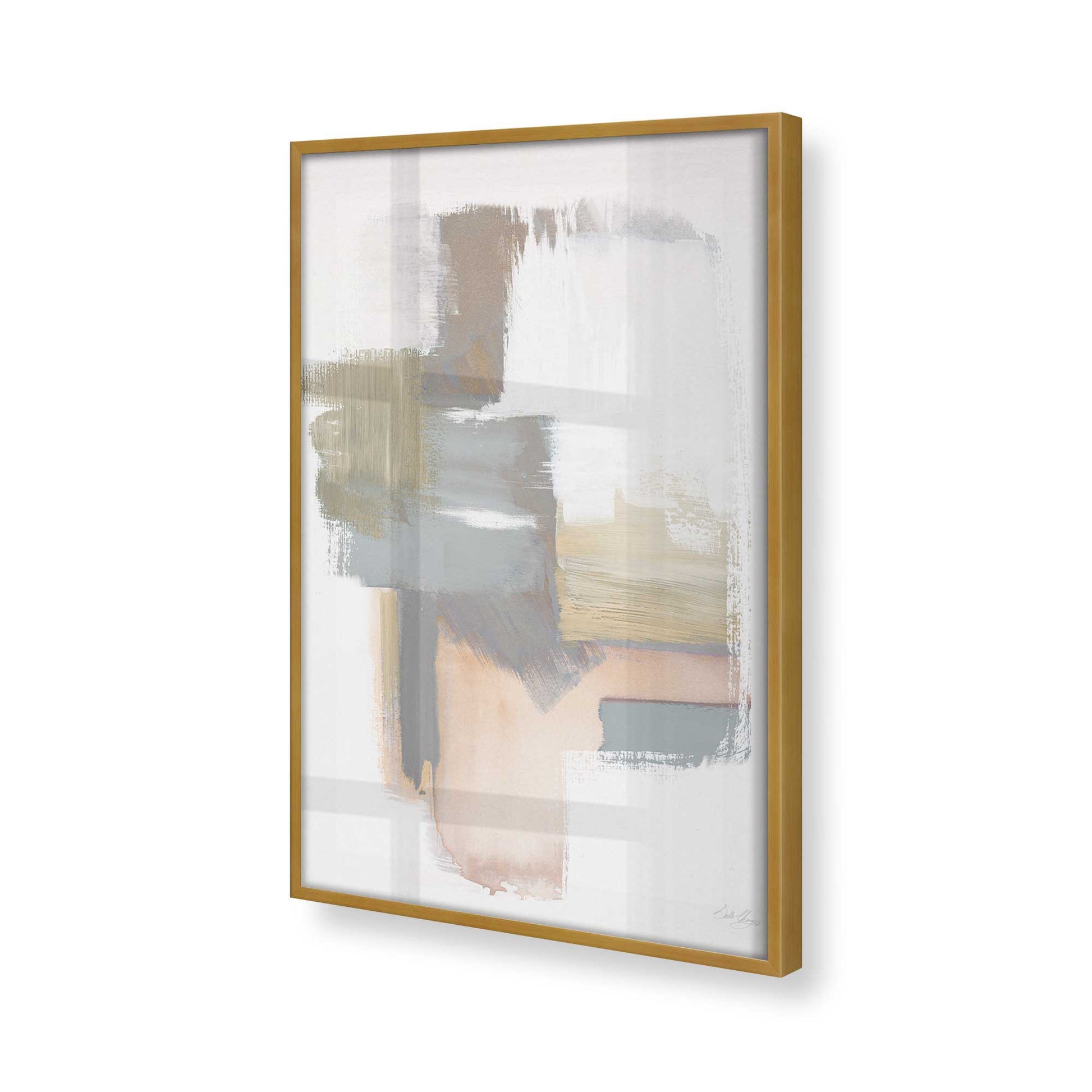 [Color:Polished Gold], Picture of art in a Polished Gold frame at an angle