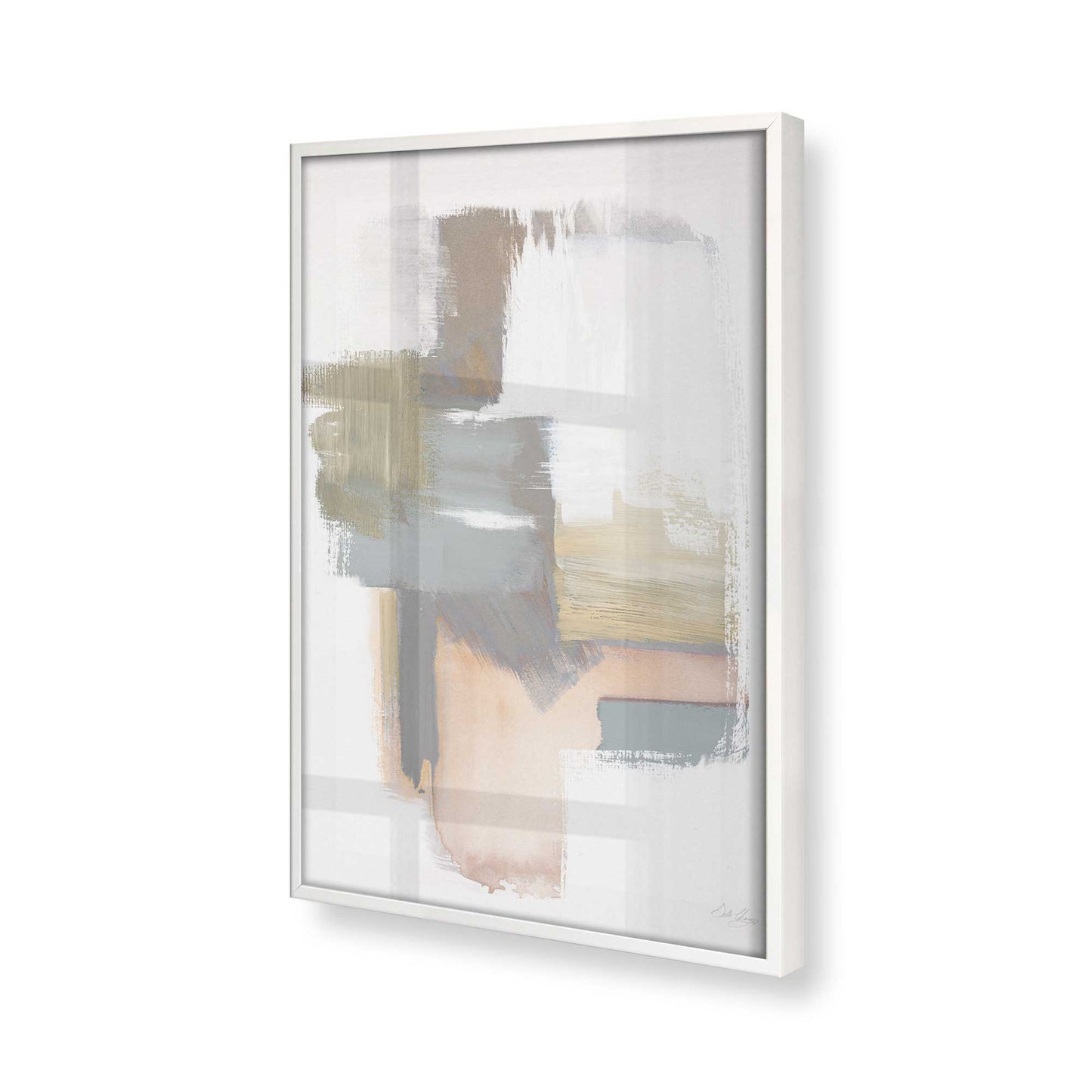 [Color:Opaque White], Picture of art in a Opaque White frame at an angle