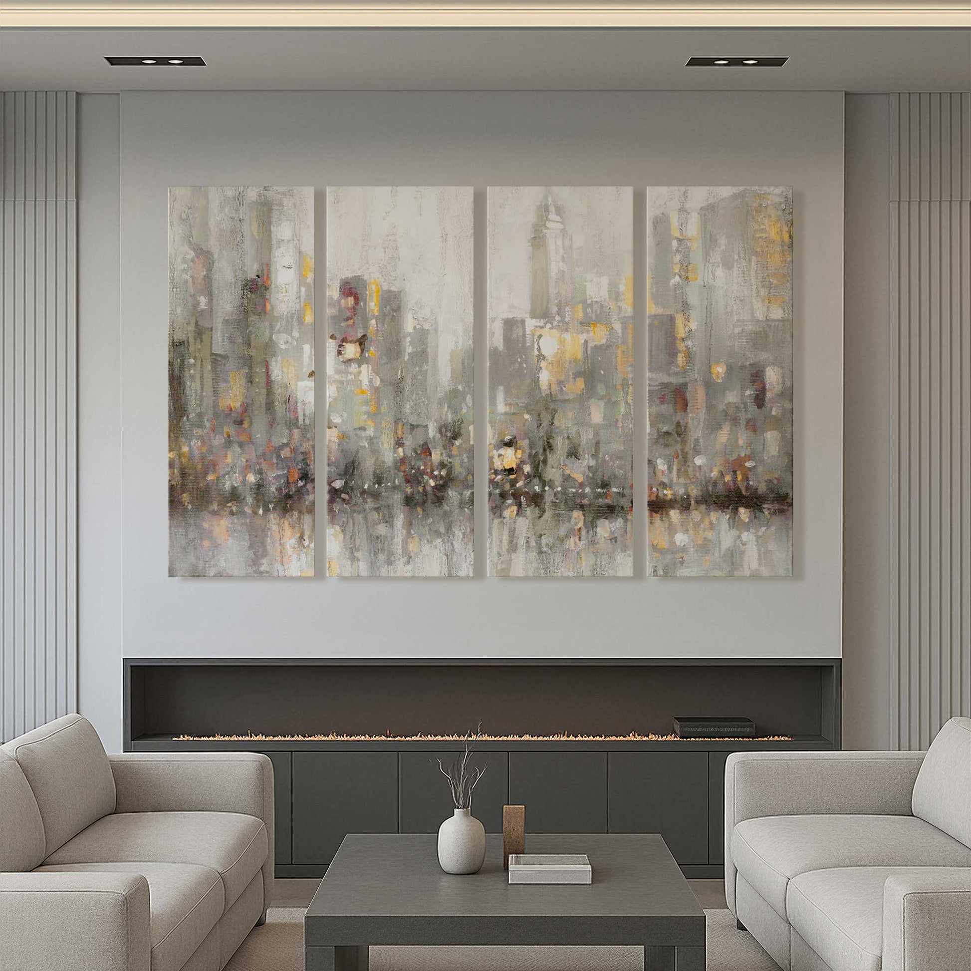 [Color:Stretched Canvas], Picture of art in a room