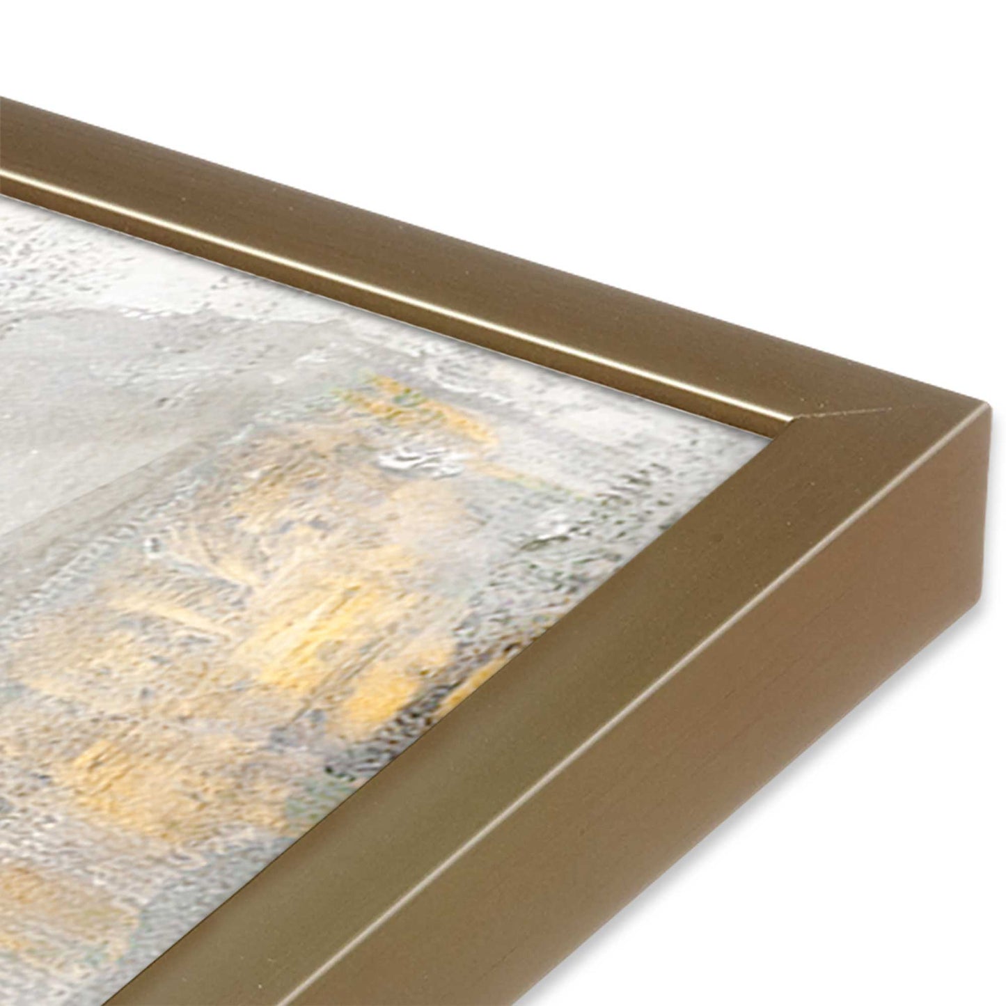 [Color:Brushed Gold], Picture of art in a Brushed Gold frame at an angle