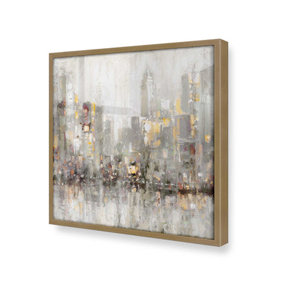 [Color:Brushed Gold], Picture of art in a Brushed Gold frame at an angle