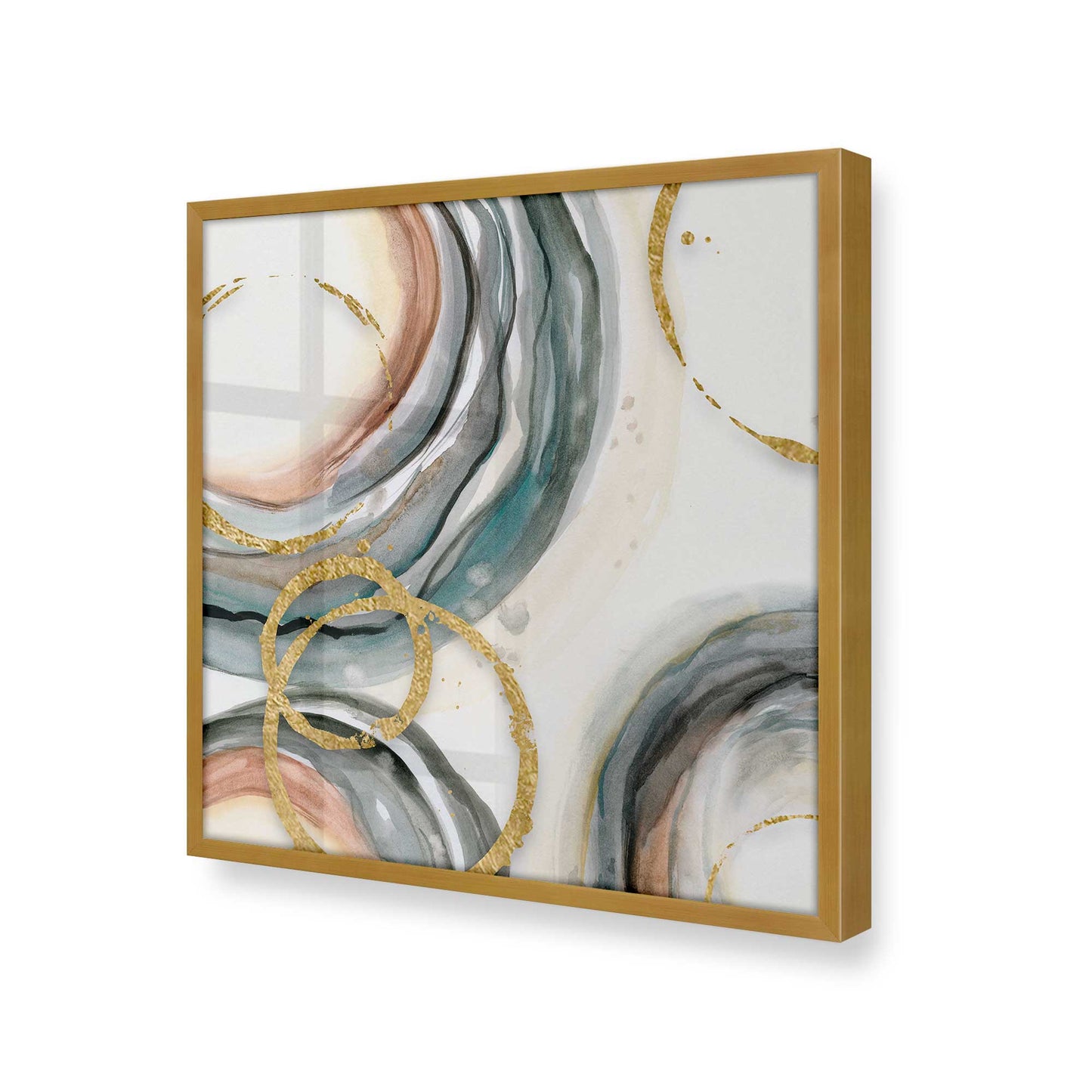 [Color:Polished Gold], Picture of art in a Polished Gold frame at an angle