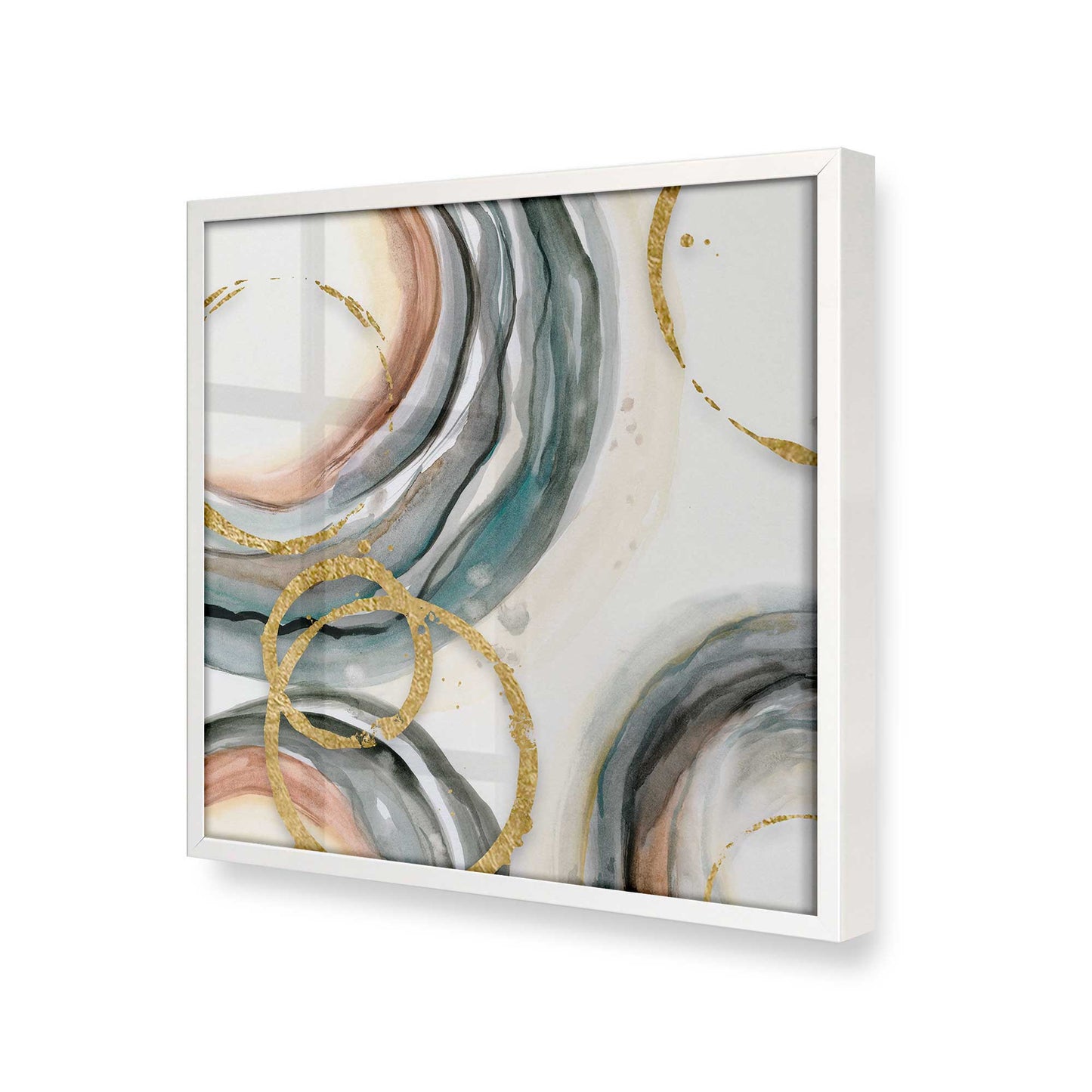 [Color:Opaque White], Picture of art in a Opaque White frame at an angle