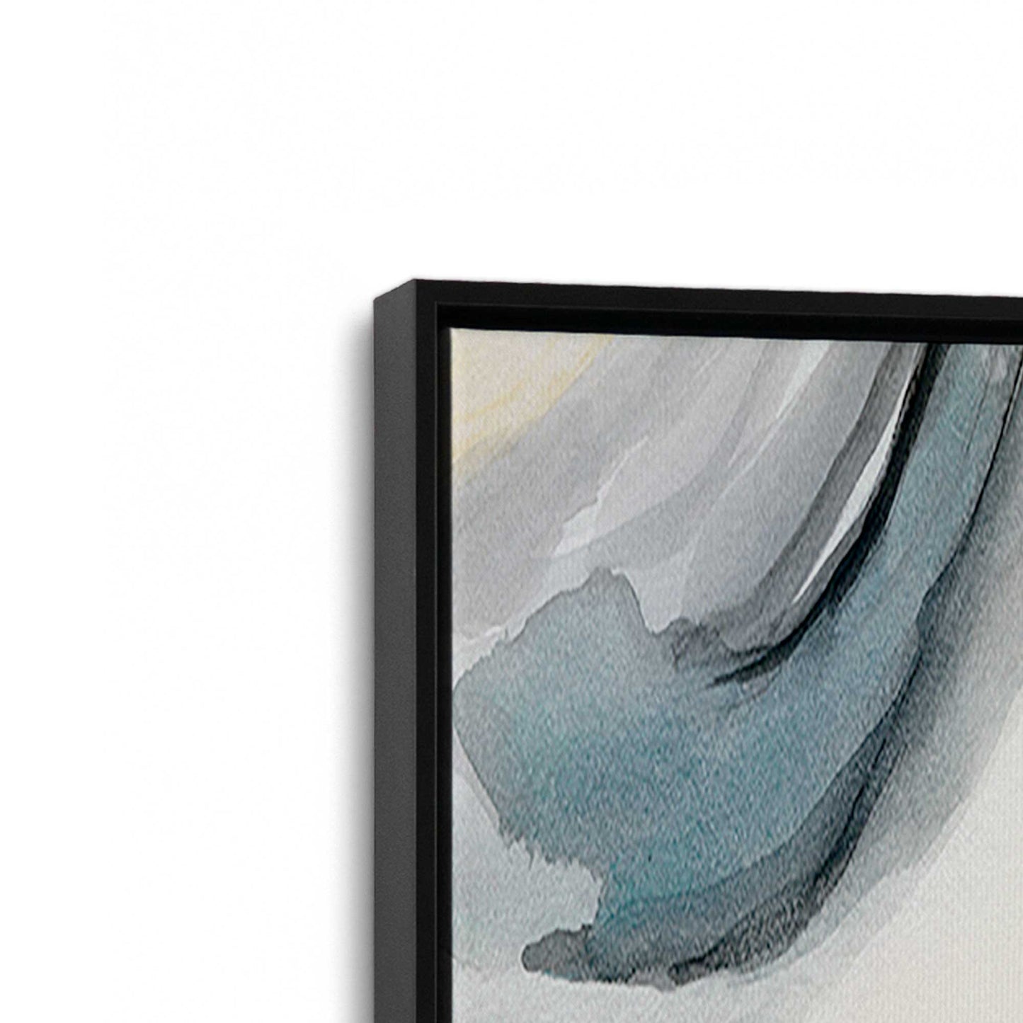 [Color:Satin Black], Picture of art in a Satin Black frame at an angle