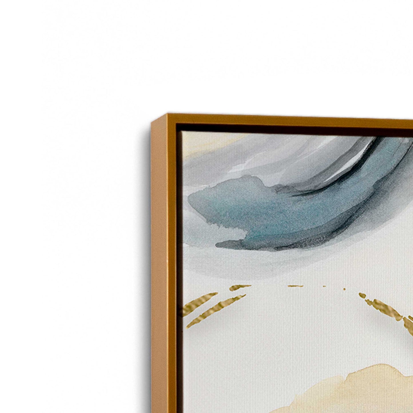 [Color:Polished Gold], Picture of art in a Polished Gold frame at an angle