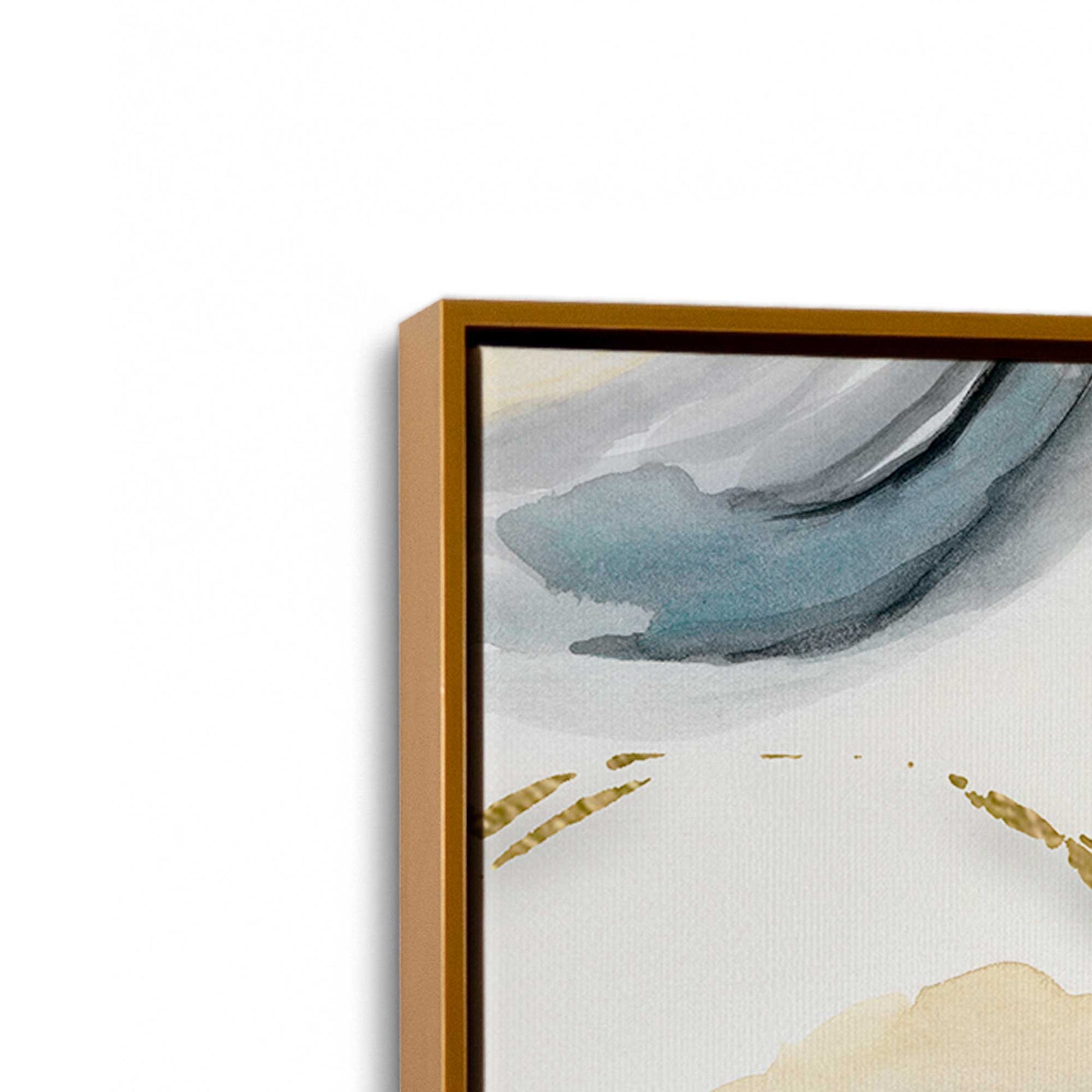 [Color:Polished Gold], Picture of art in a Polished Gold frame at an angle