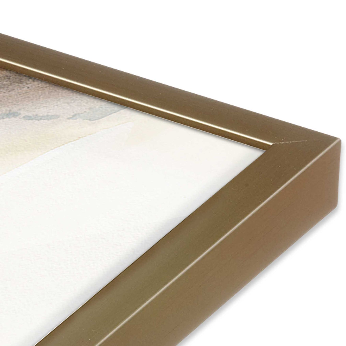 [Color:Brushed Gold], Picture of art in a Brushed Gold frame at an angle