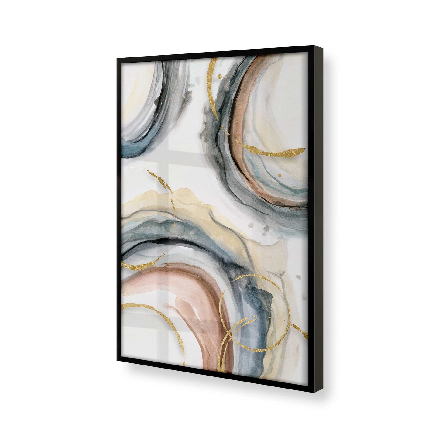 [Color:Satin Black], Picture of art in a Satin Black frame of the corner