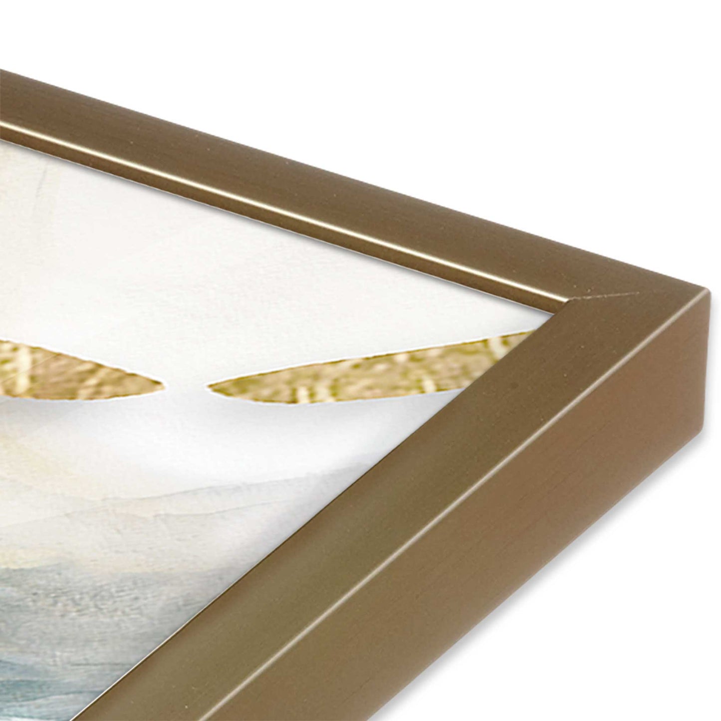 [Color:Brushed Gold], Picture of art in a Brushed Gold frame of the corner