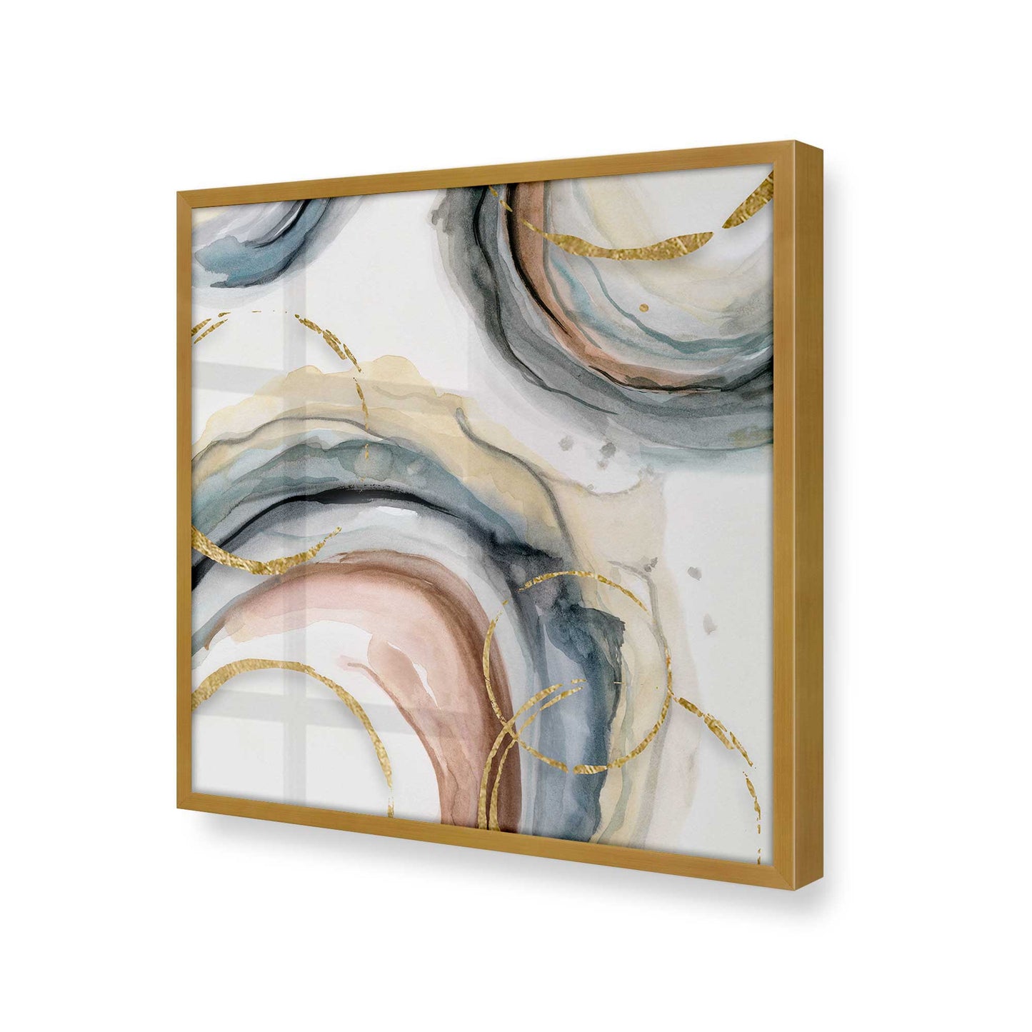 [Color:Polished Gold], Picture of art in a Polished Gold frame at an angle