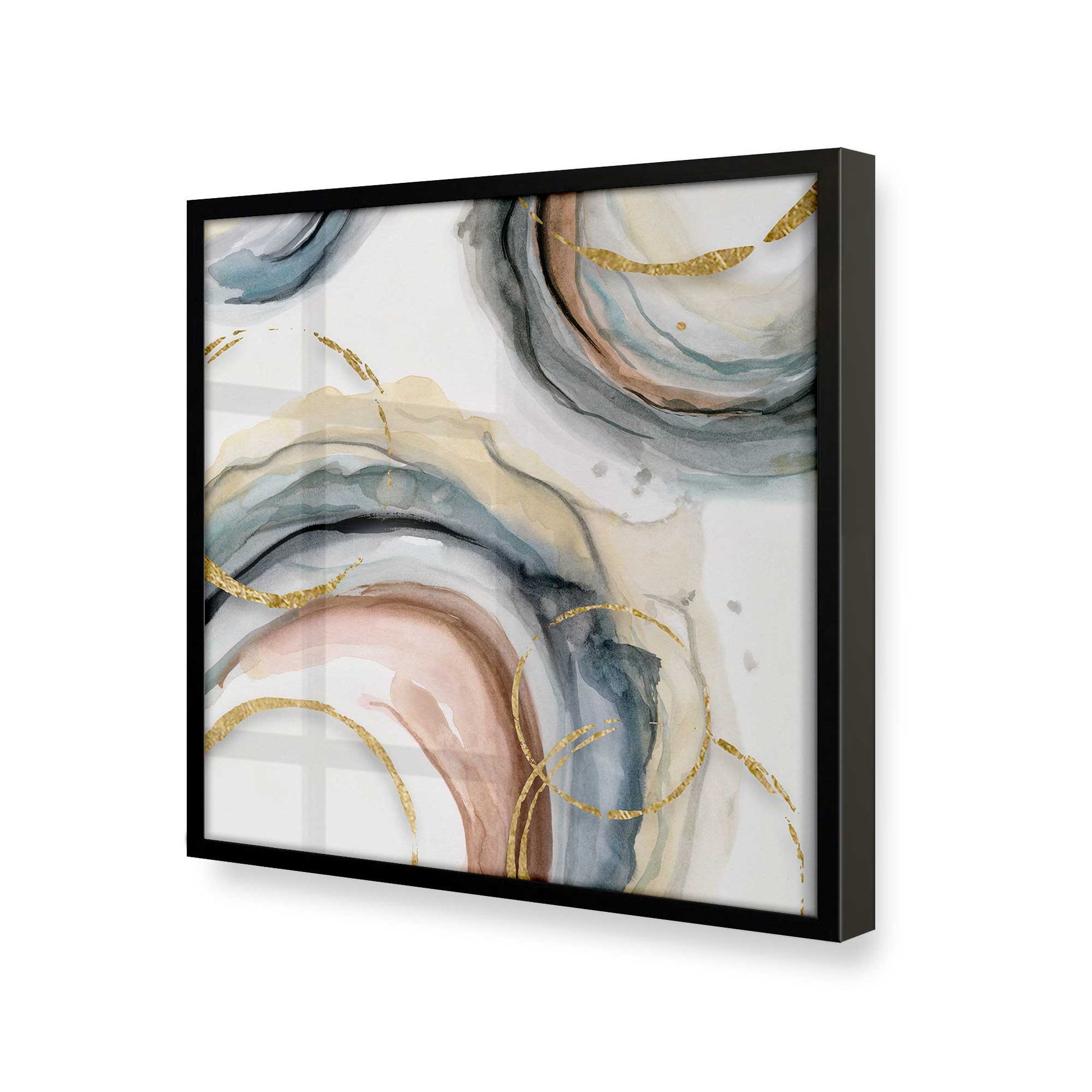 [Color:Satin Black], Picture of art in a Satin Black frame at an angle