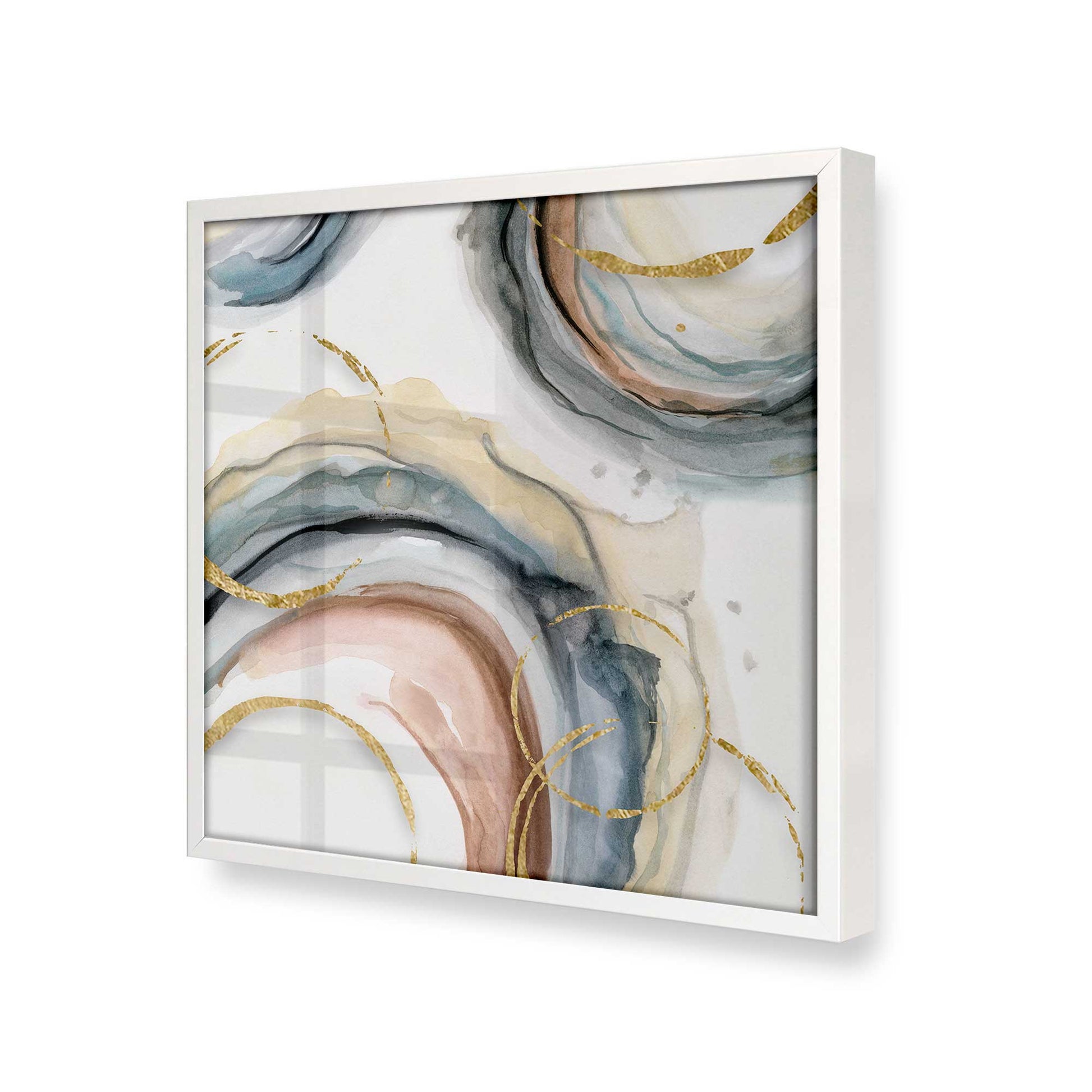 [Color:Opaque White], Picture of art in a Opaque White frame at an angle