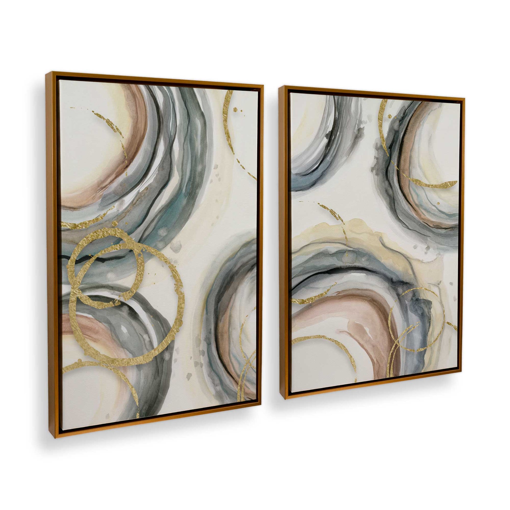 [Color:Polished Gold], Picture of art in a Polished Gold frame at an angle