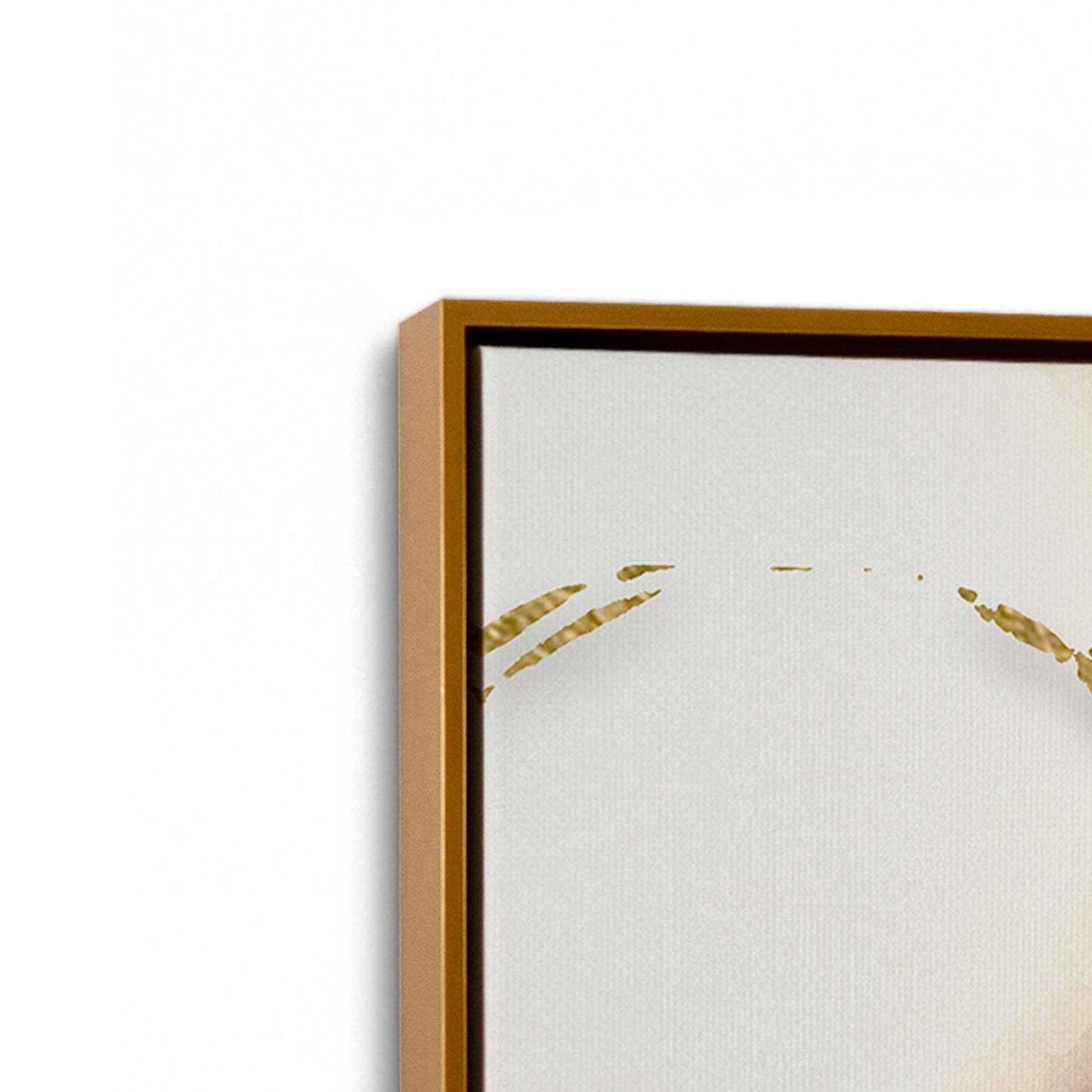 [Color:Polished Gold], Picture of art in a Polished Gold frame at an angle