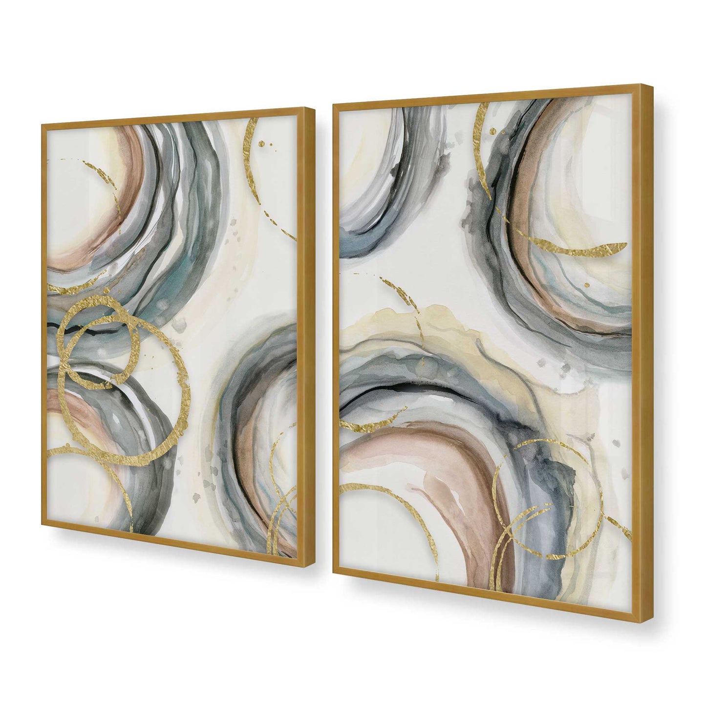 [Color:Polished Gold], Picture of art in a Polished Gold frame at an angle