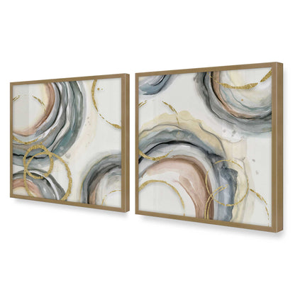 [Color:Brushed Gold], Picture of art in a Brushed Gold frame at an angle