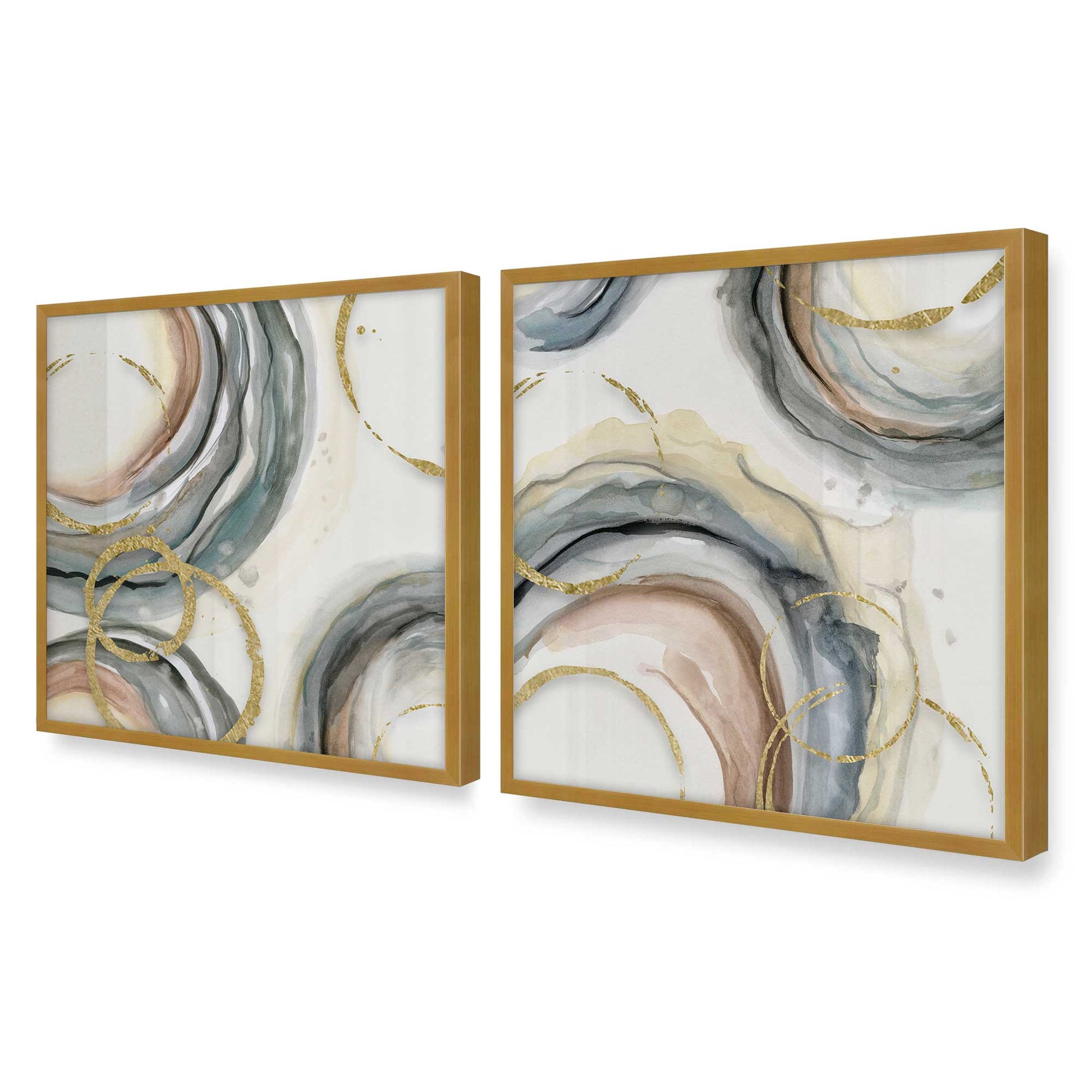 [Color:Polished Gold], Picture of art in a Polished Gold frame at an angle