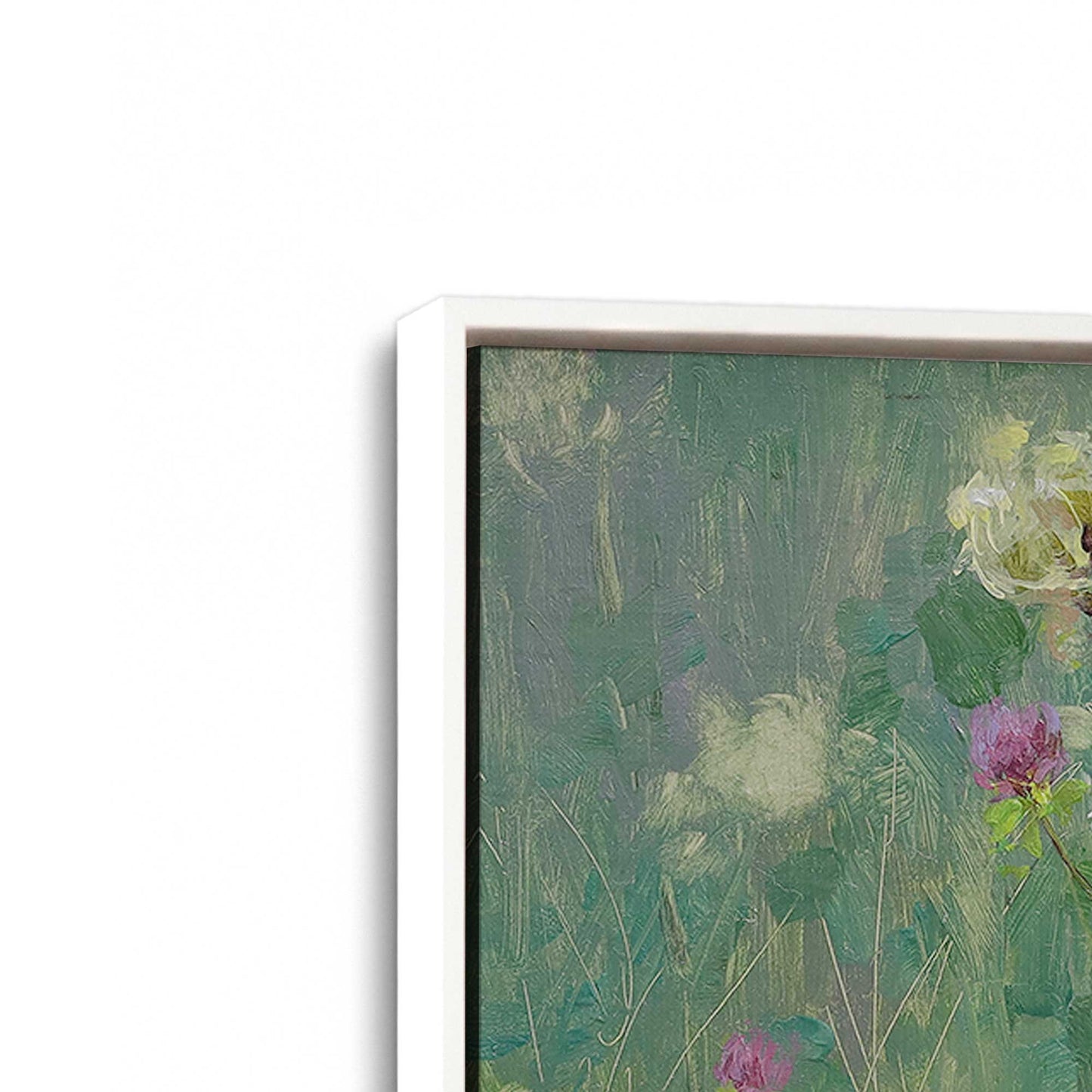 [Color:Opaque White], Picture of art in a White frame at an angle