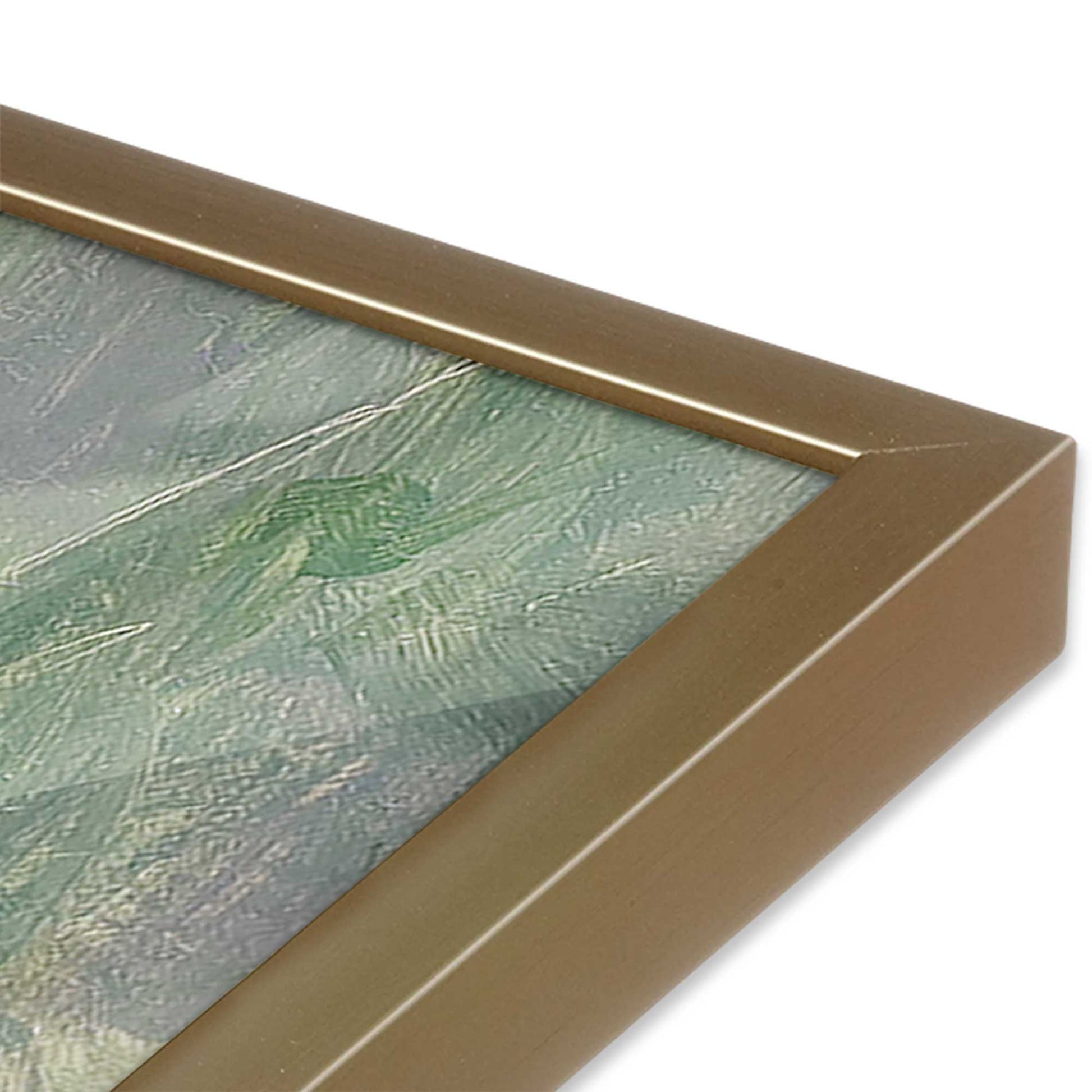 [Color:Brushed Gold], Picture of art in a Brushed Gold frame at an angle