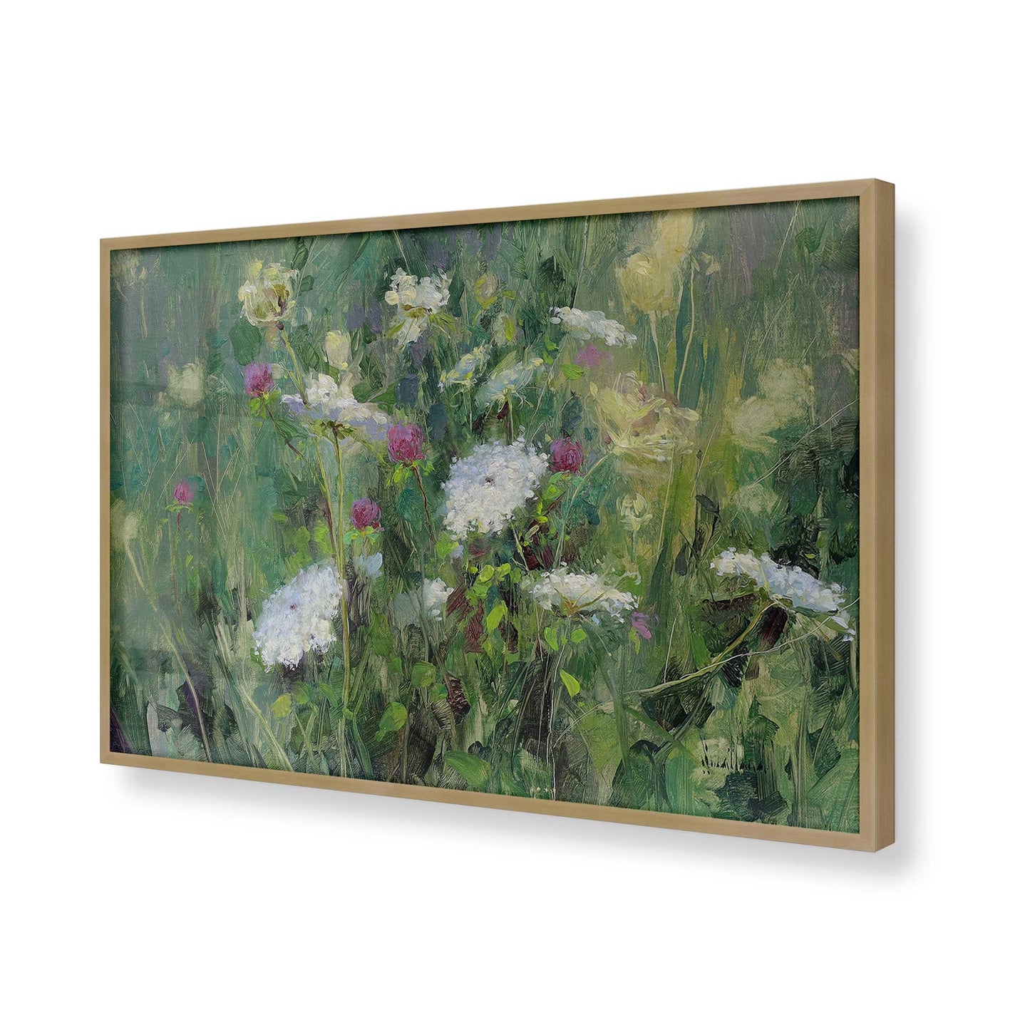 [Color:Brushed Gold], Picture of art in a Brushed Gold frame of the corner