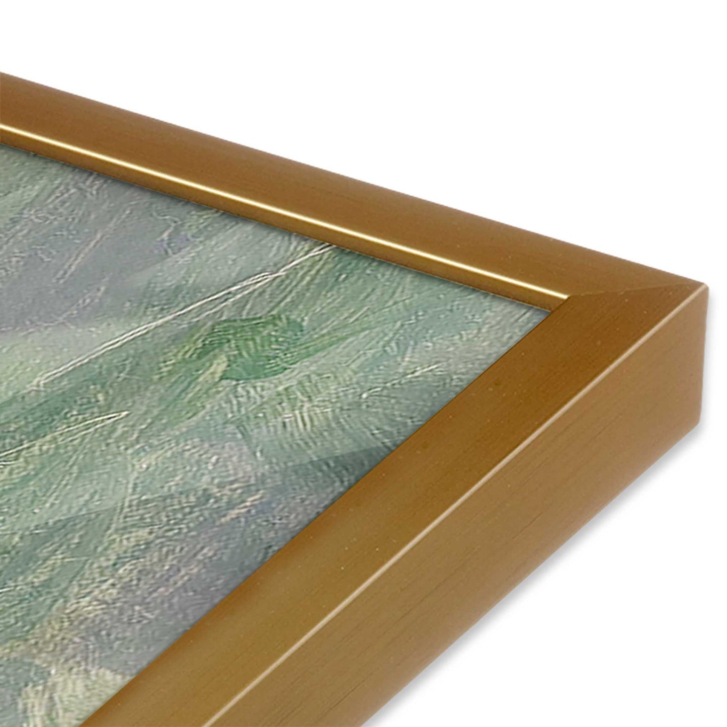 [Color:Polished Gold], Picture of art in a Polished Gold frame at an angle