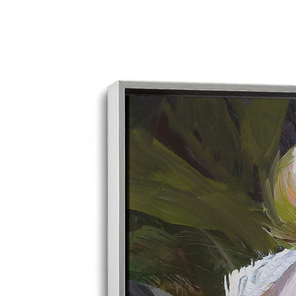 [Color:Polished Chrome], Picture of art in a Polished Chrome frame at an angle