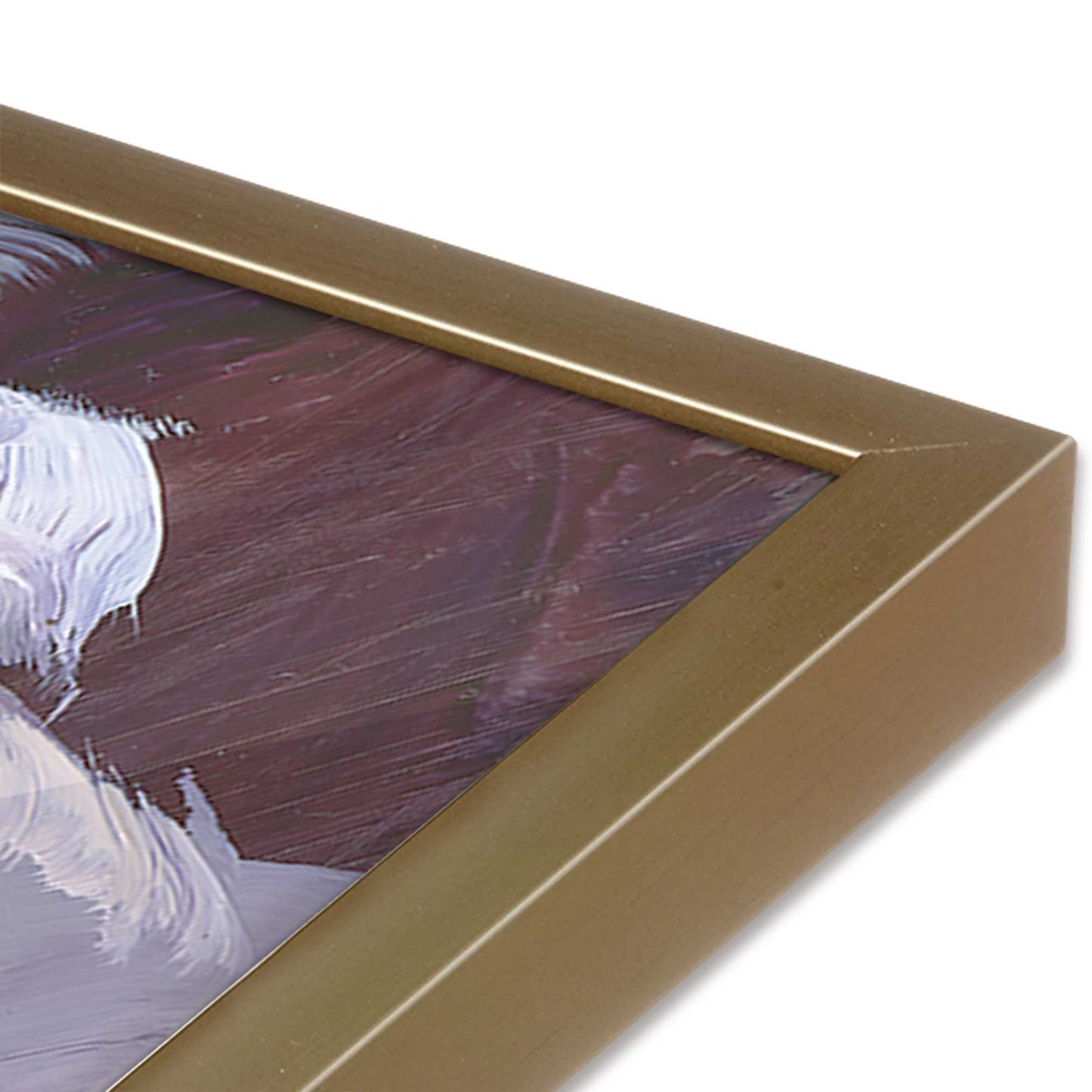 [Color:Brushed Gold], Picture of art in a Brushed Gold frame of the corner