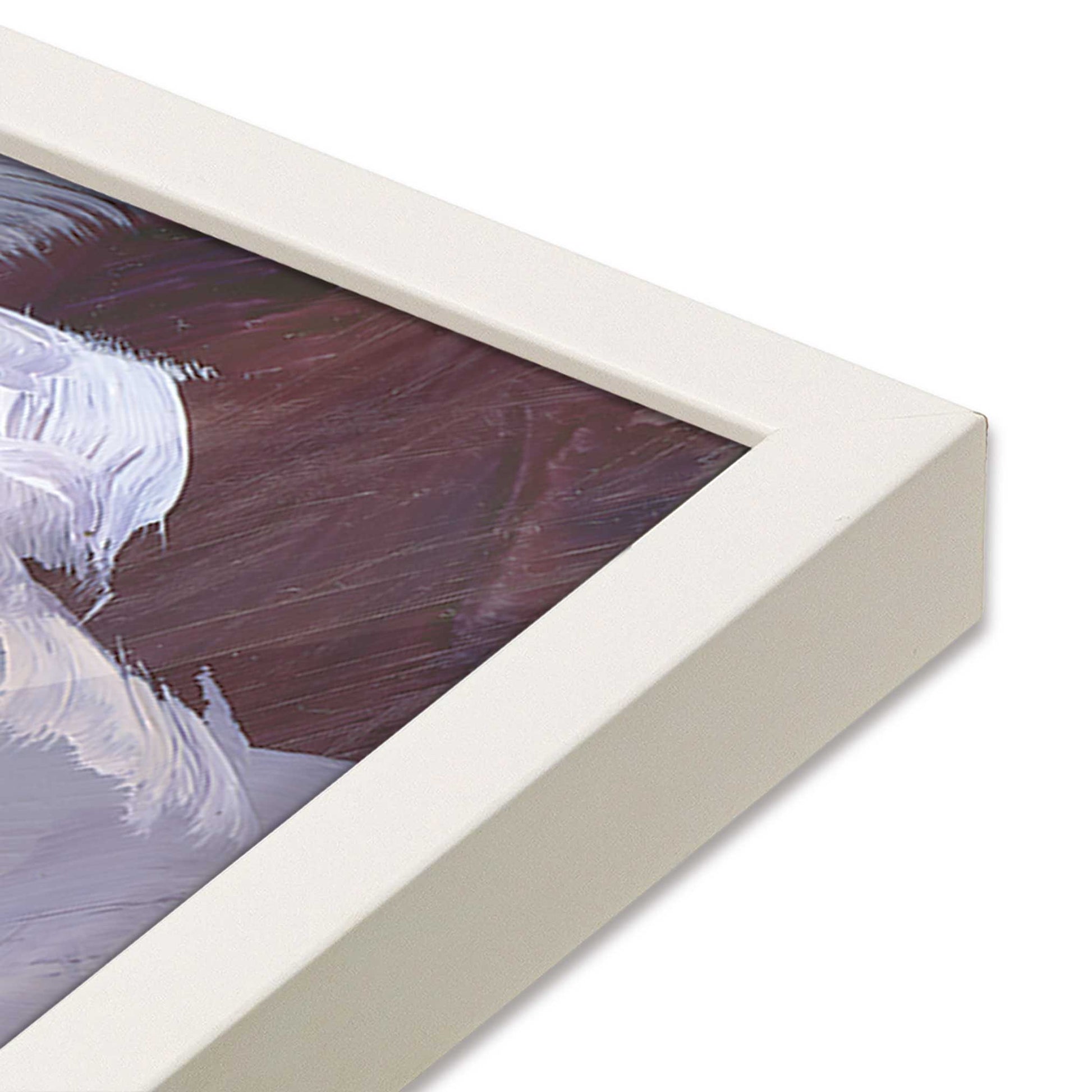 [Color:Opaque White], Picture of art in a Opaque White frame of the corner