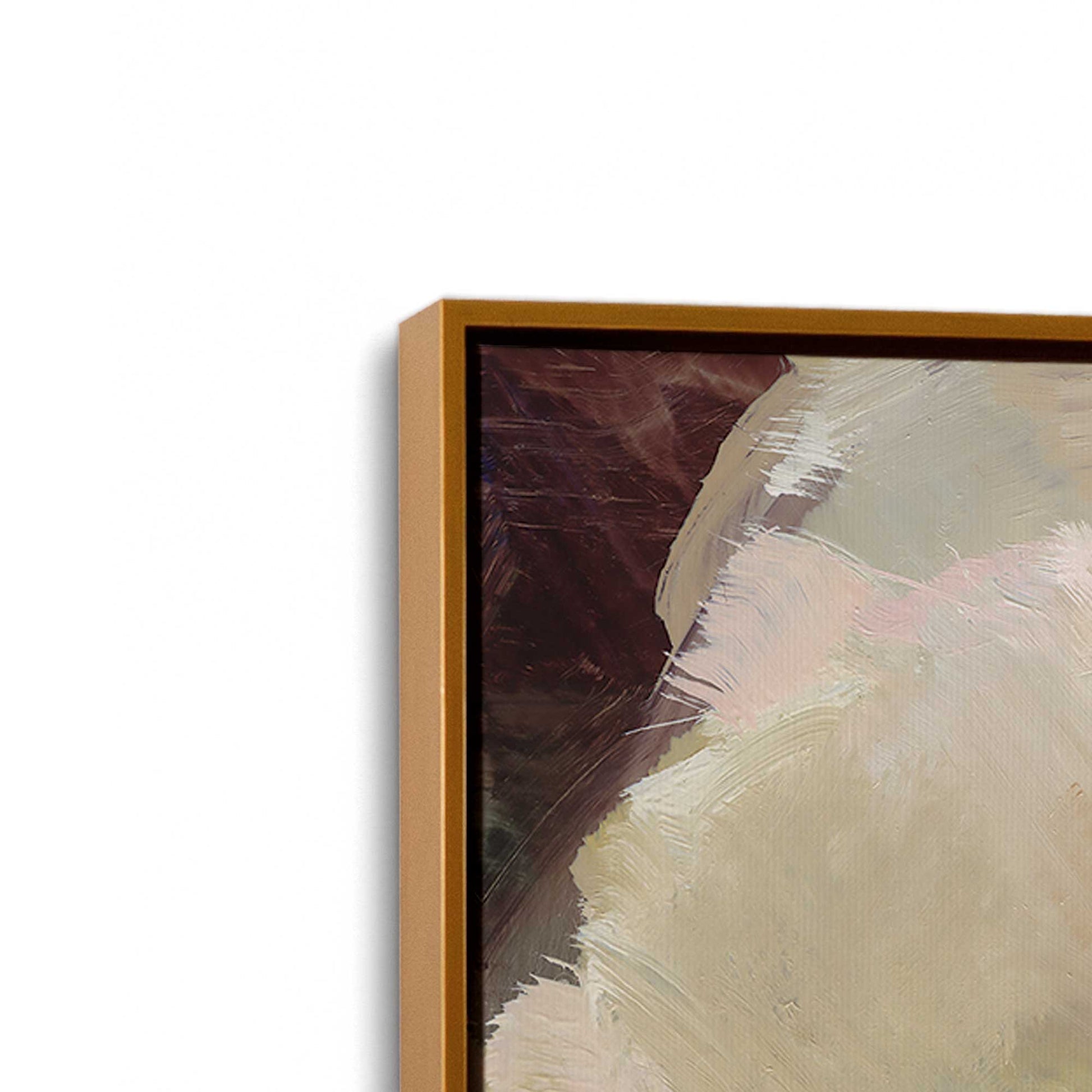 [Color:Polished Gold], Picture of art in a Polished Gold frame at an angle