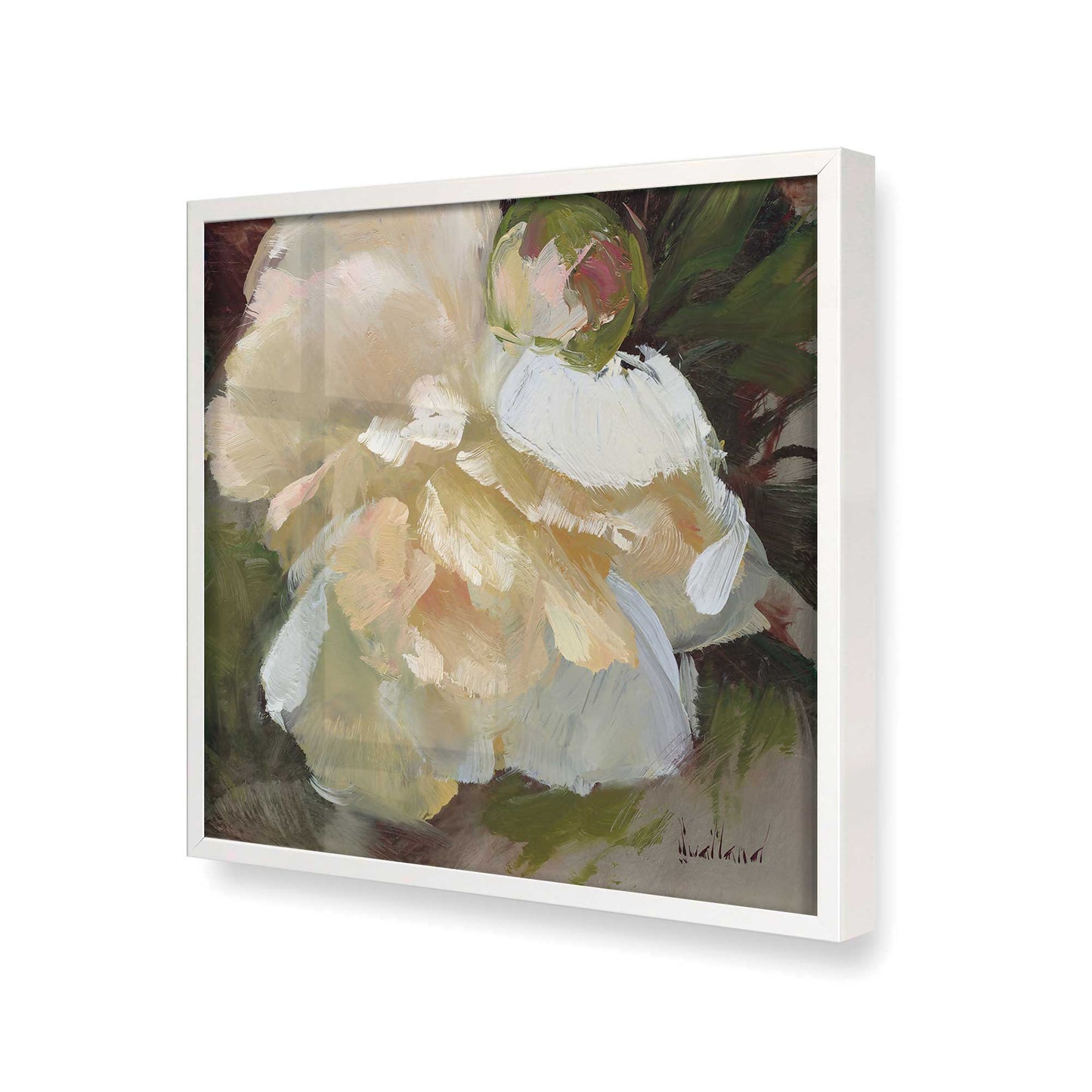 [Color:Opaque White], Picture of art in a Opaque White frame at an angle